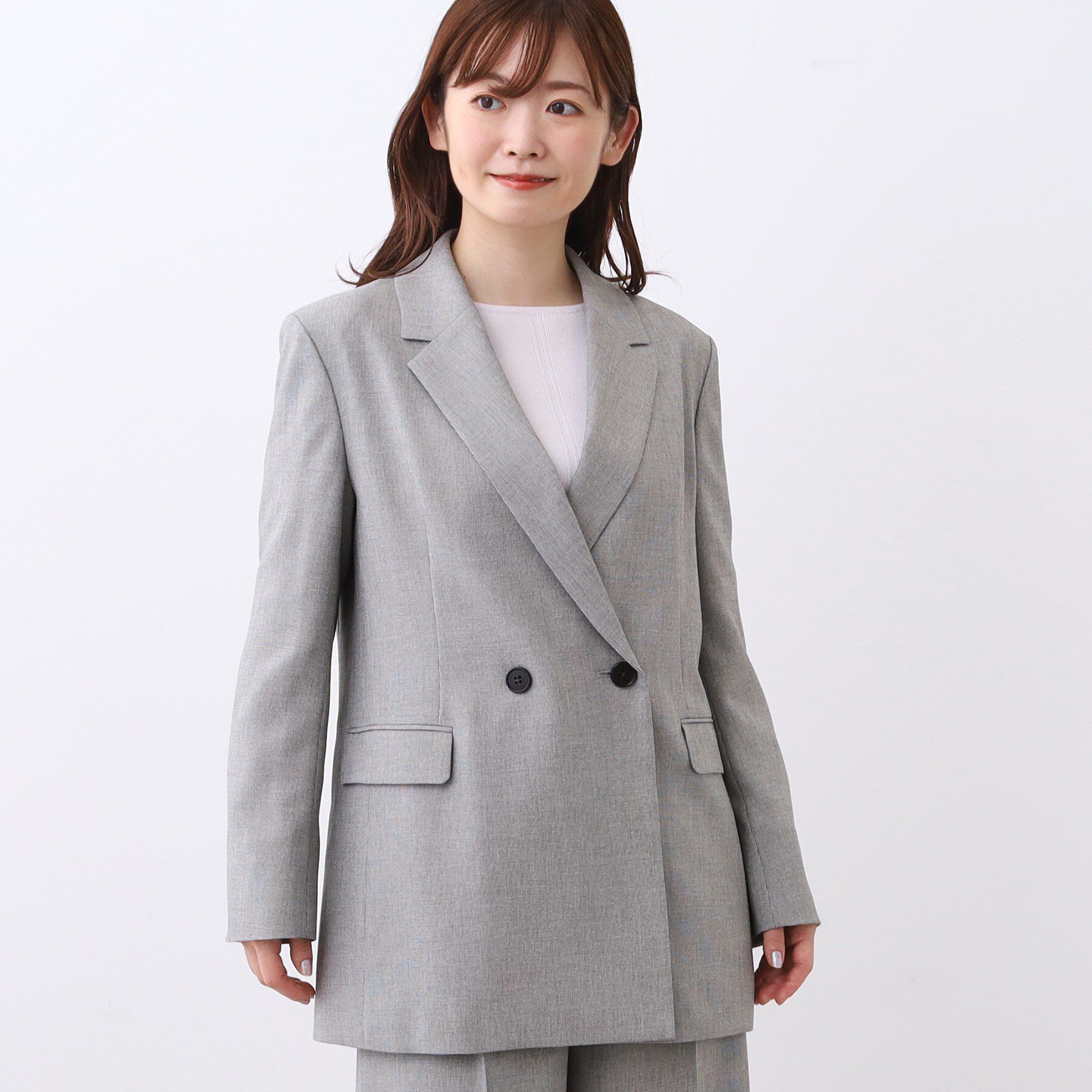 Reflect「【単品使いOK◎／ライトアウター／セットアップ可】リラクシーメランジジャケット」|テーラードジャケット|