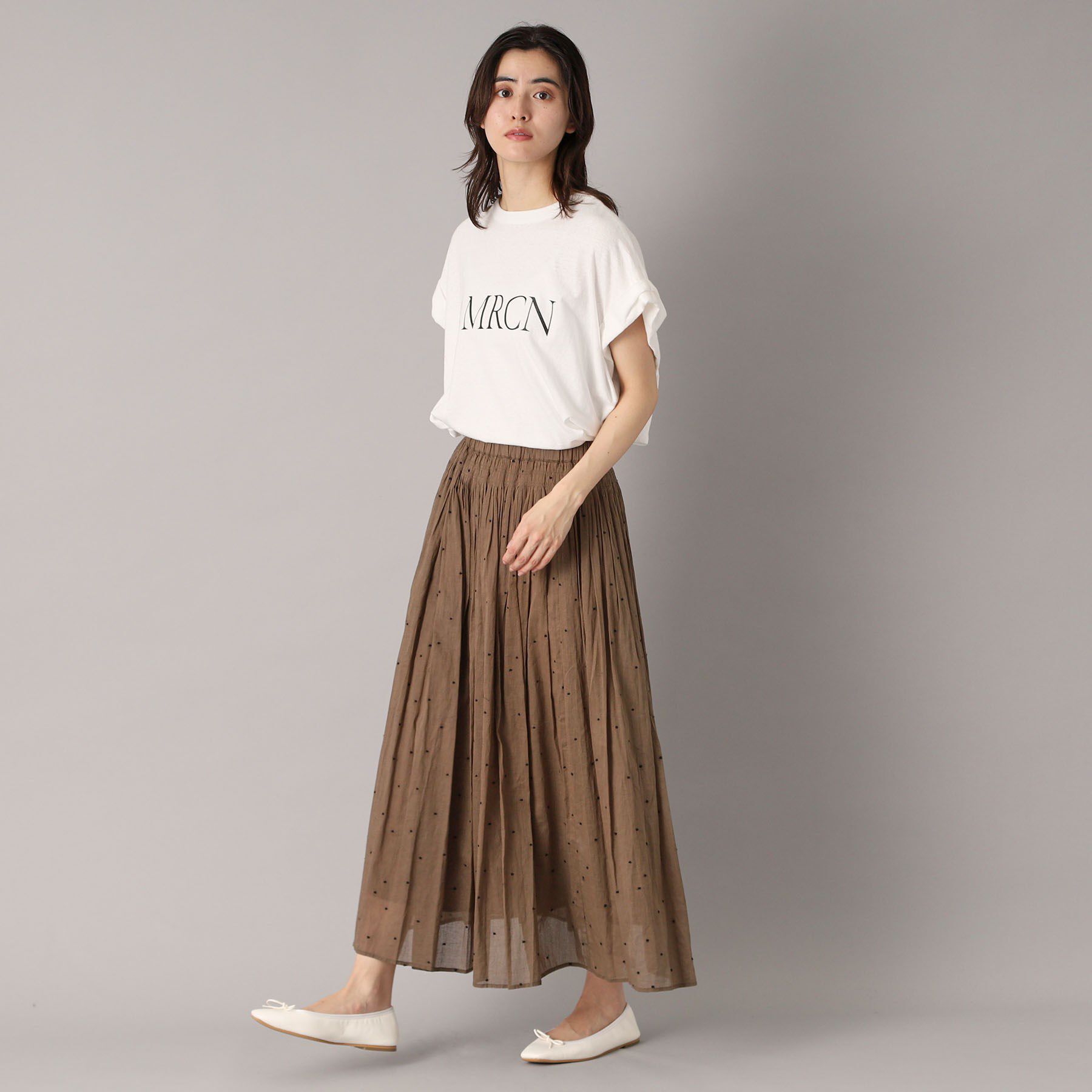 DRESSTERIOR「【ウエストゴム/裏地あり】イージーウエストドット刺繍スカート」|スカート|