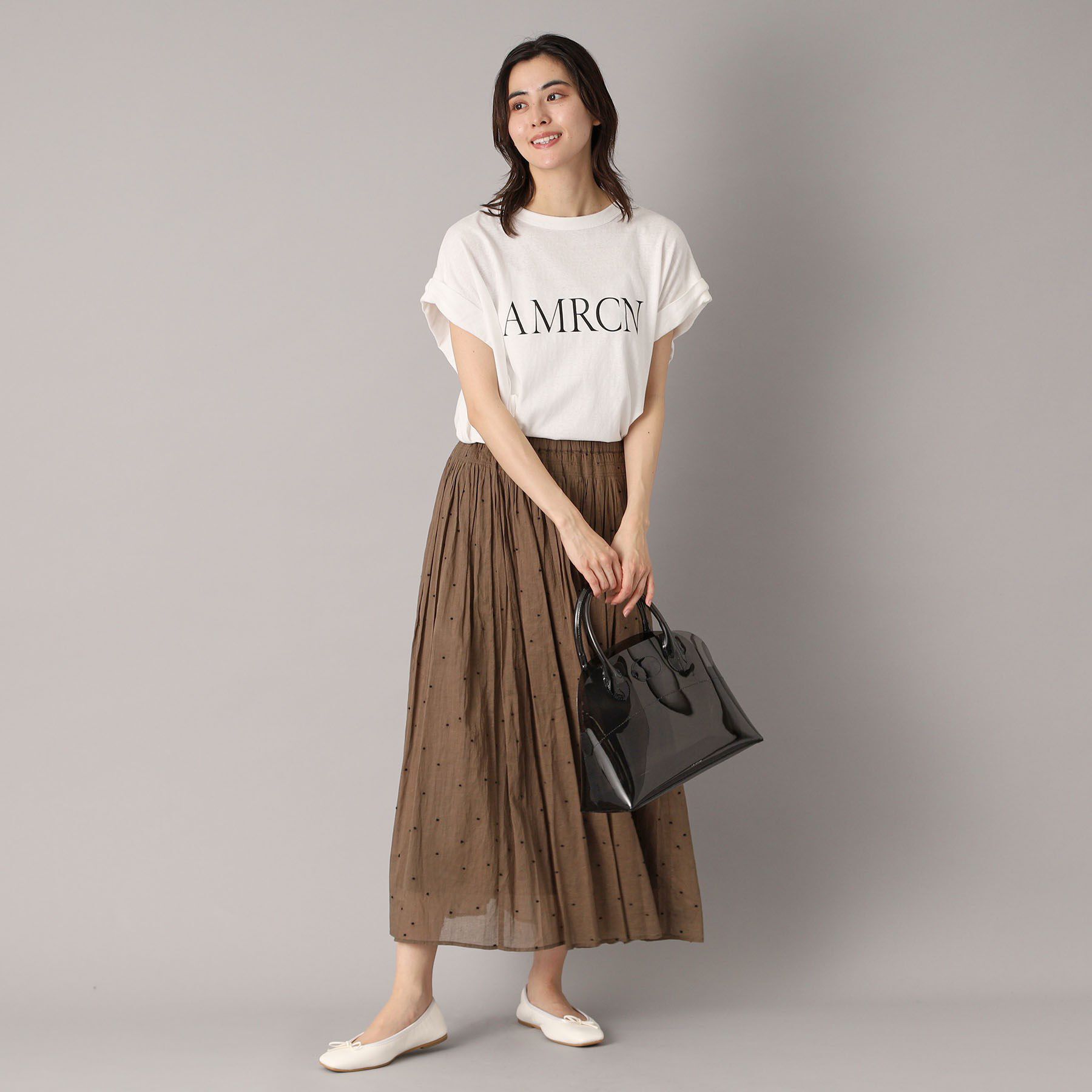 DRESSTERIOR「【ウエストゴム/裏地あり】イージーウエストドット刺繍スカート」|スカート|