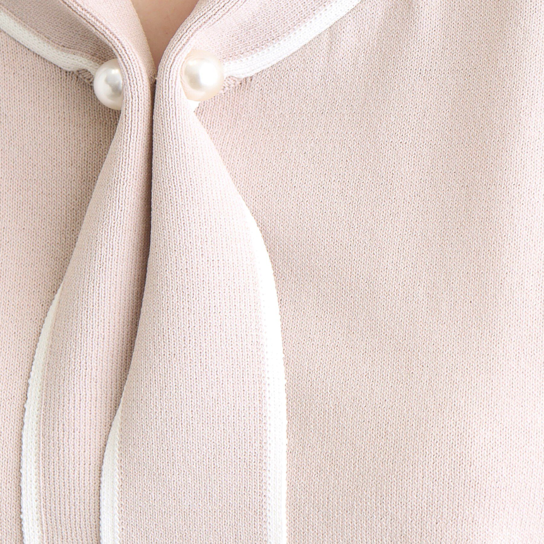 grove「【接触冷感／UV／抗ピル】取り外しパール調ピン付きボウタイニット」|ニット・セーター|