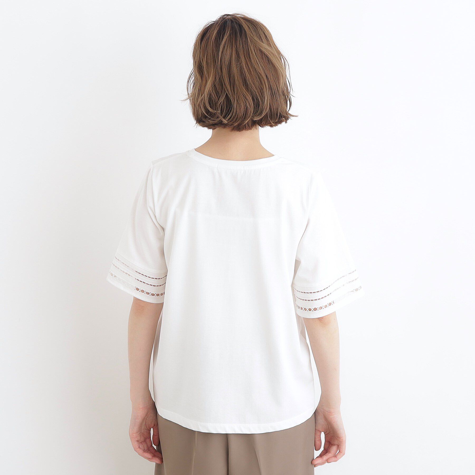 grove「【洗える・接触冷感・UV】袖刺繍デザインTシャツ」|Tシャツ・カットソー|