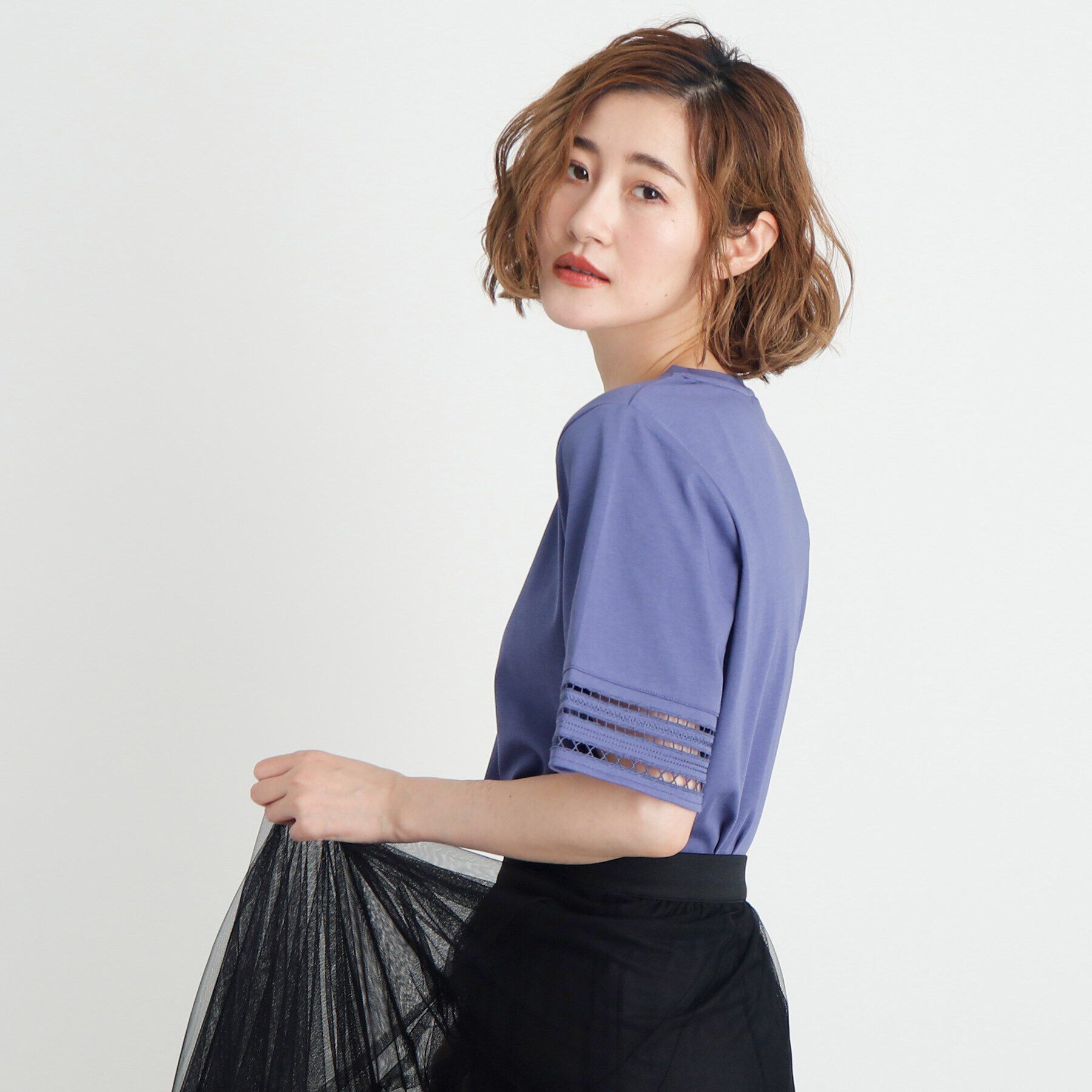 grove「【洗える・接触冷感・UV】袖刺繍デザインTシャツ」|Tシャツ・カットソー|