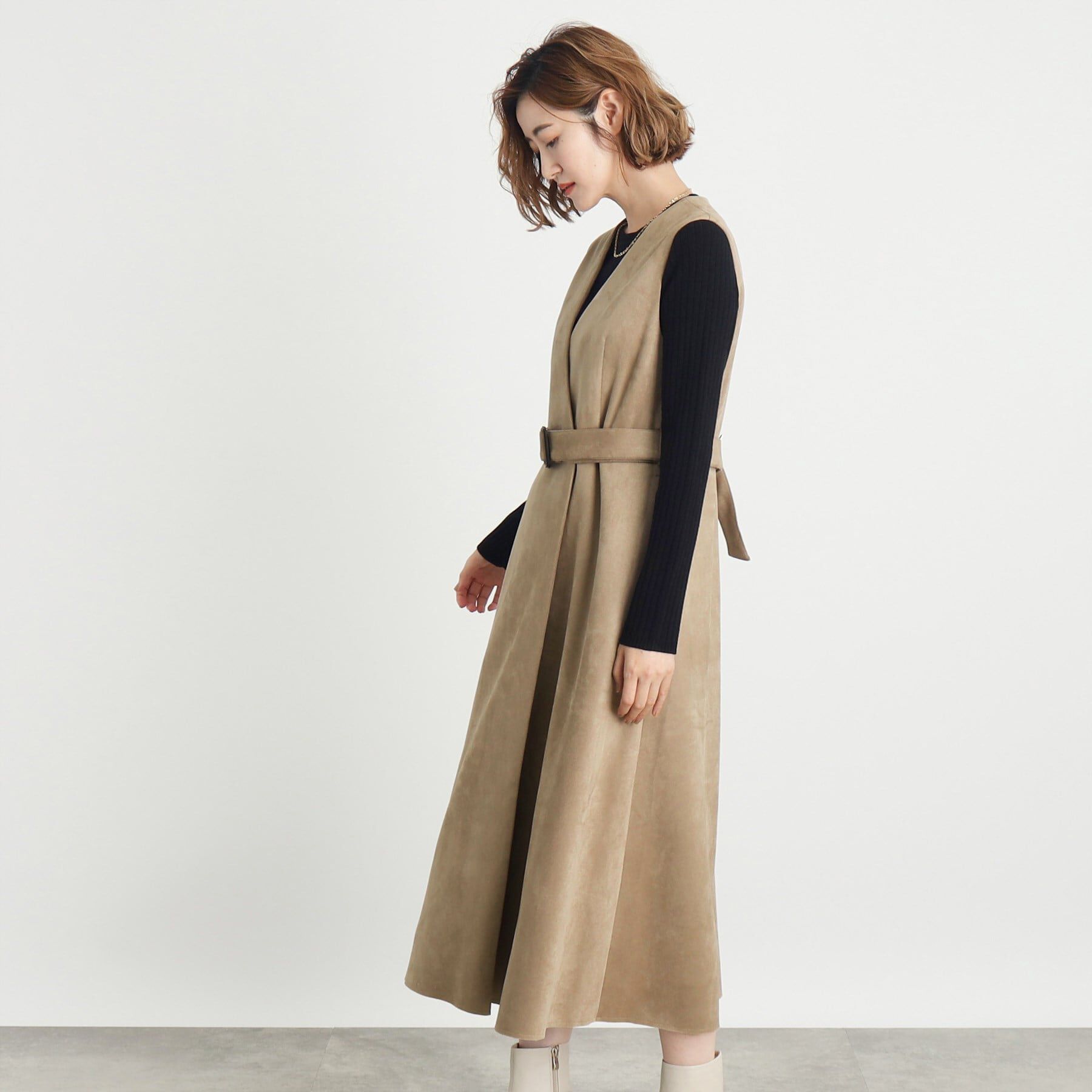 grove「スエードライクジレ2WAYワンピース」|ワンピース|