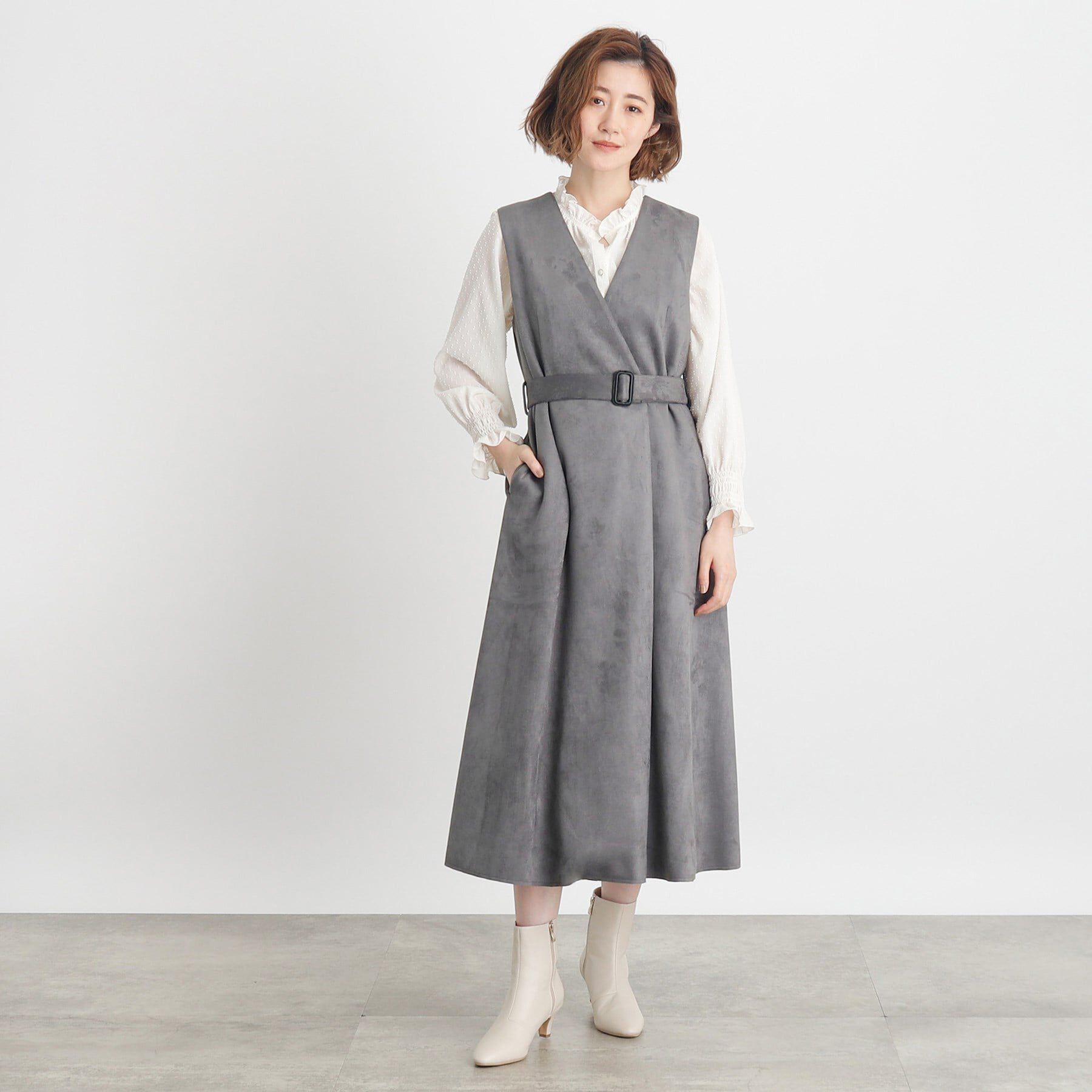 grove「スエードライクジレ2WAYワンピース」|ワンピース|