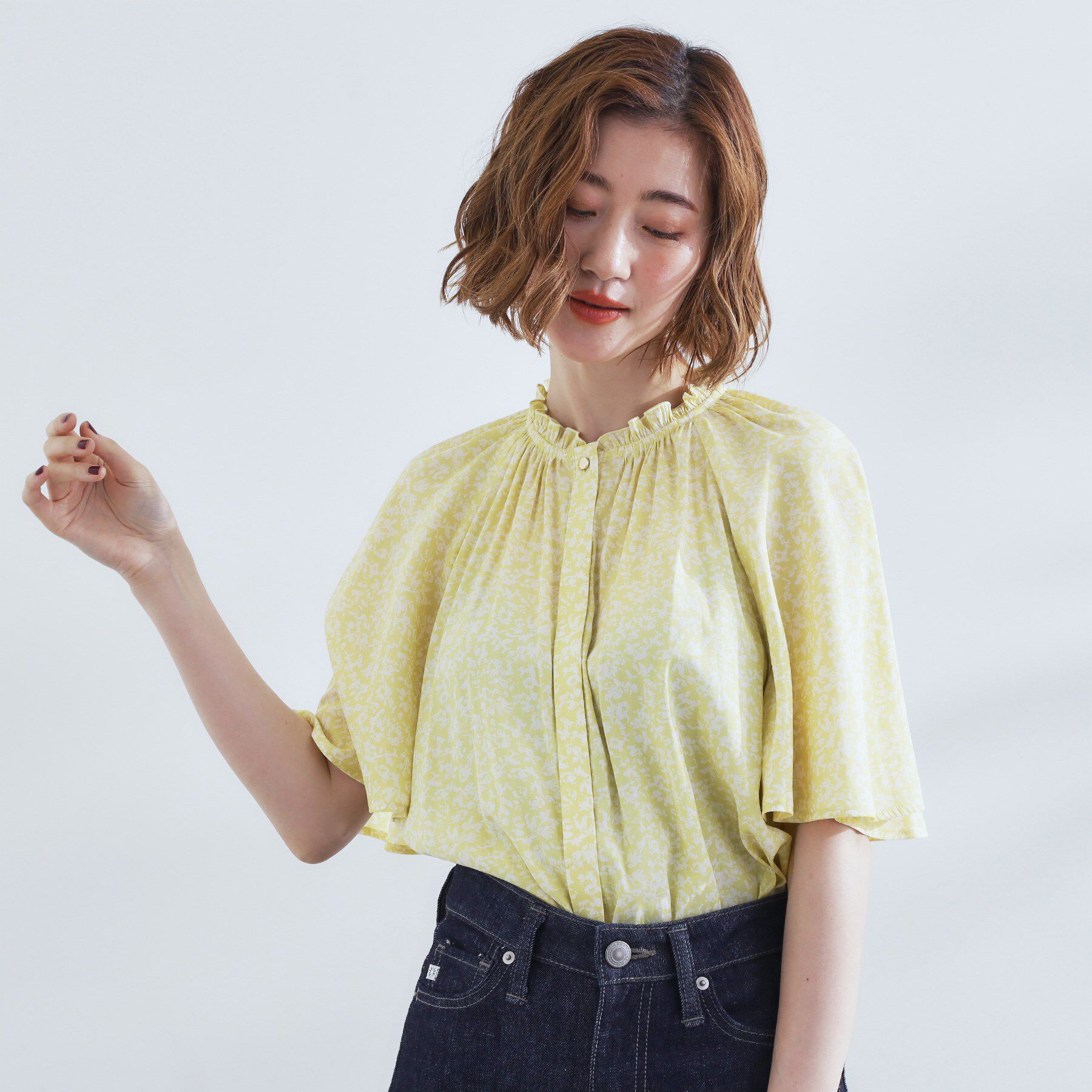 grove「【洗える/お仕事/二の腕カバー】ヴィンテージサテンブラウス」|シャツ・ブラウス|