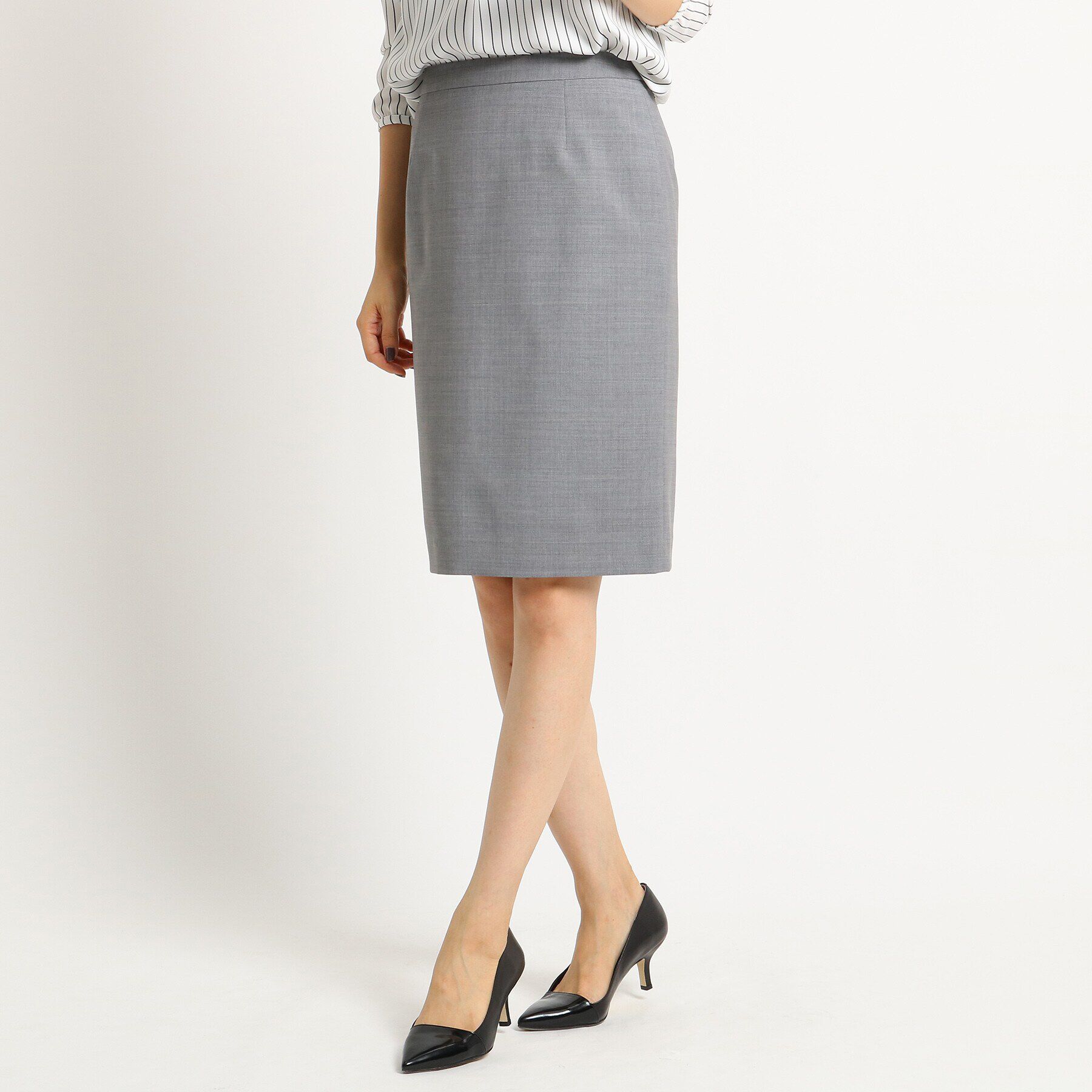 INDIVI「ストレッチタイトスカート」|スーツ|グレー(912)