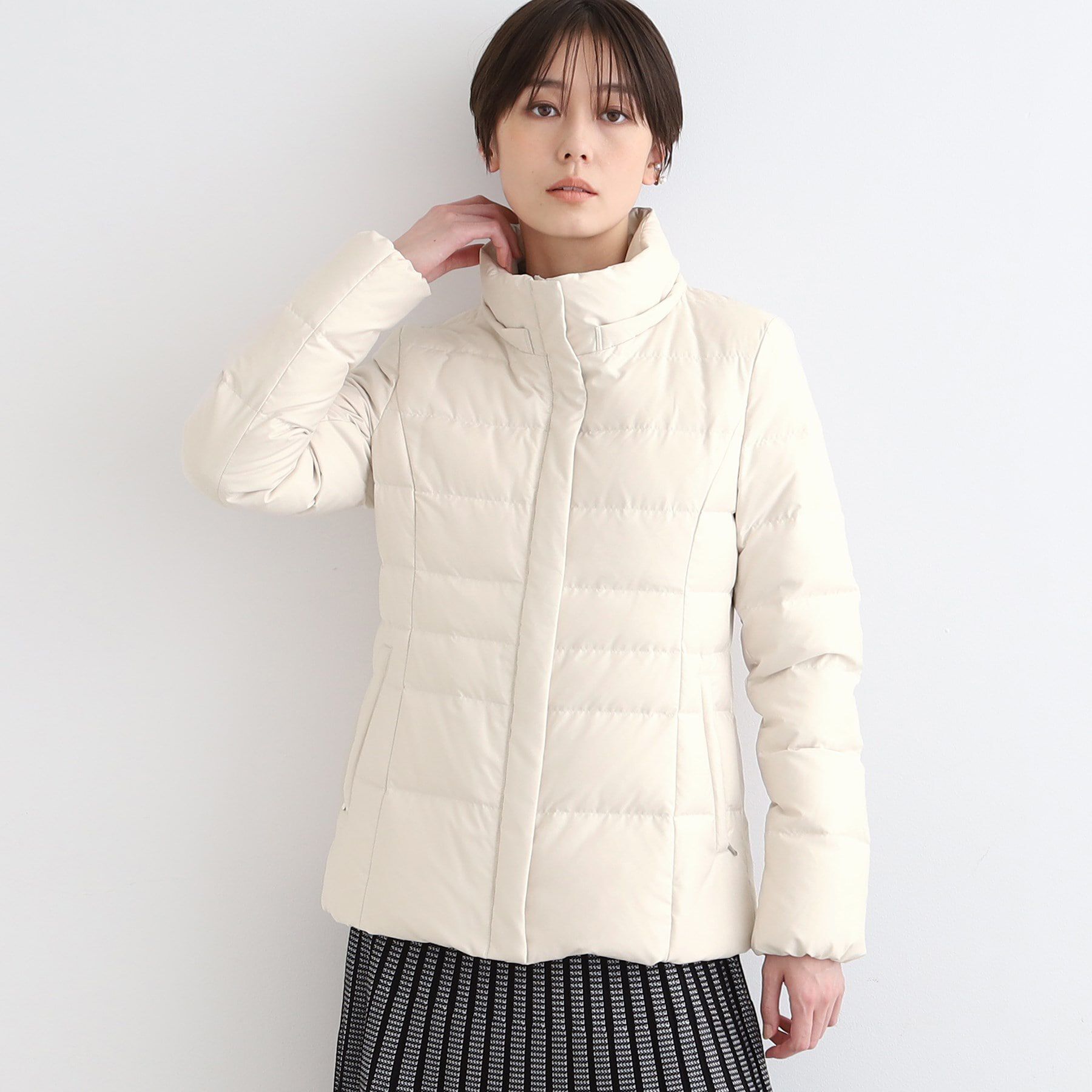 INDIVI「【リニューアル！／マルチWAY／フォックスファー／ショート丈】リサイクルダウンコート」|ダウン|