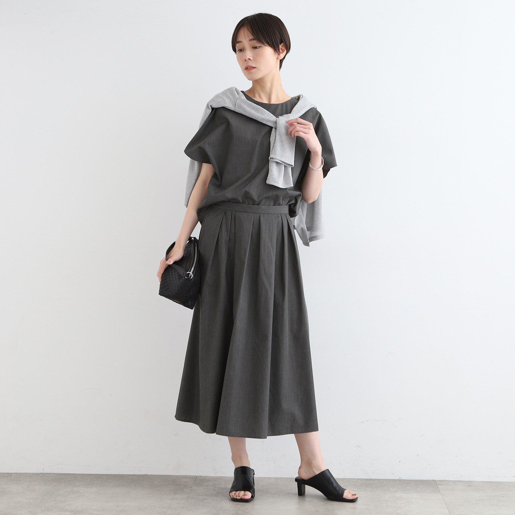 INDIVI「【洗える／UVケア／接触冷感／SETUP可能】ブロード素材フレンチブラウス」|シャツ・ブラウス|