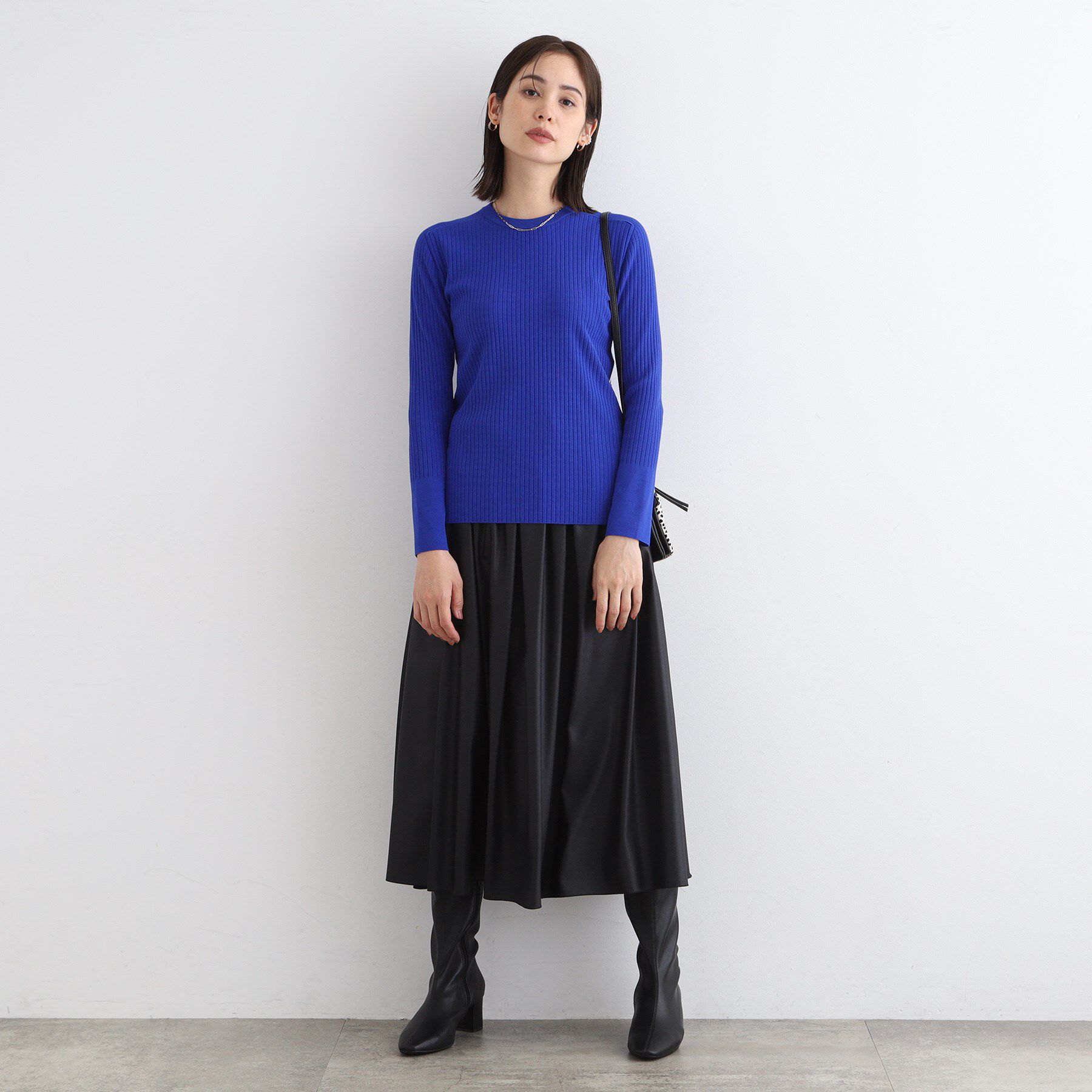 INDIVI「【スタイルUP】ハイゲージクルーネックプルオーバーニット」|ニット・セーター|