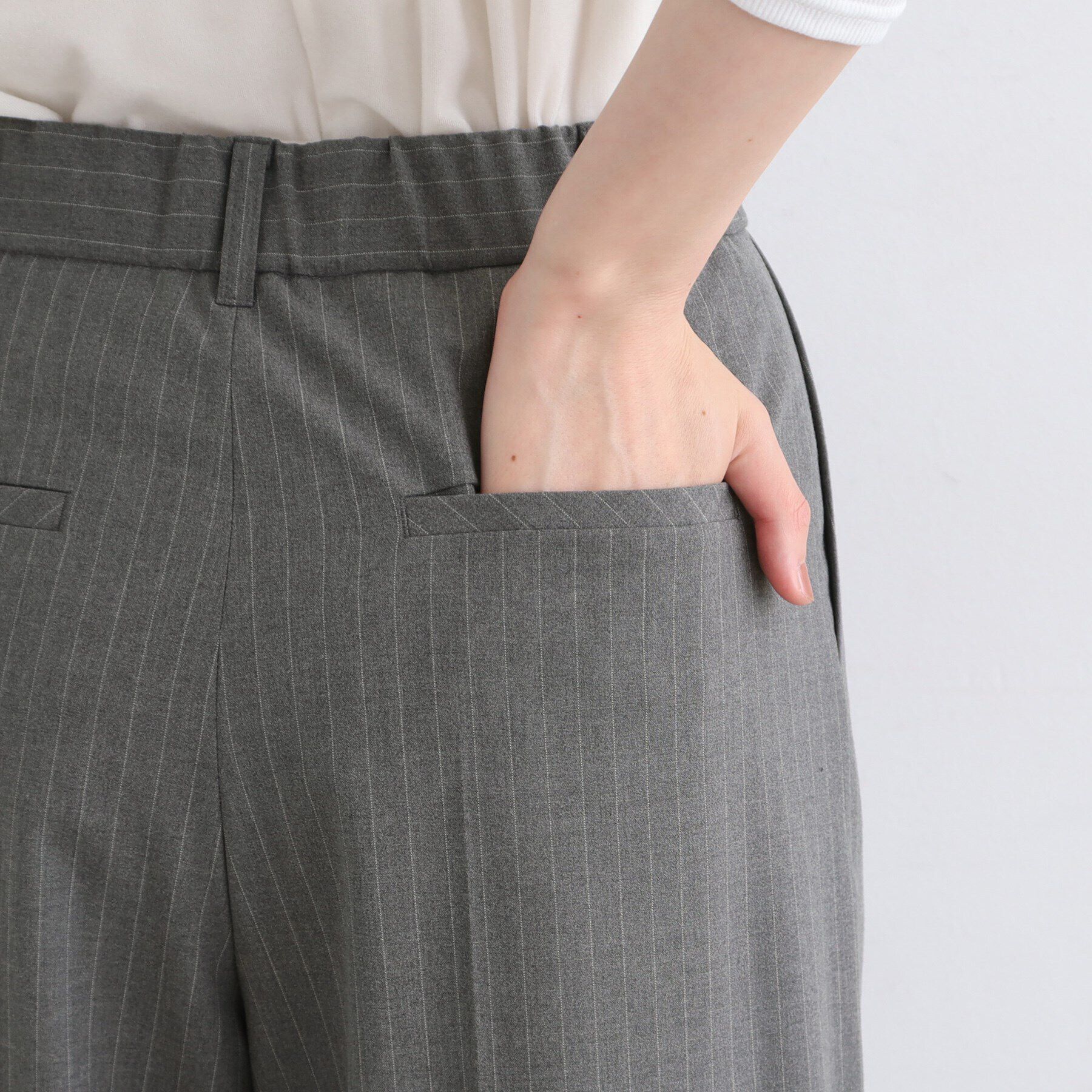 INDIVI「【洗える／SETUP可能】ウール調タックワイドパンツ」|その他|