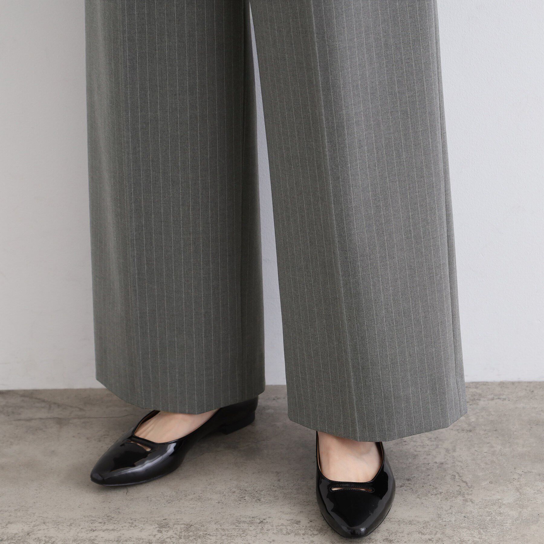 INDIVI「【洗える／SETUP可能】ウール調タックワイドパンツ」|その他|