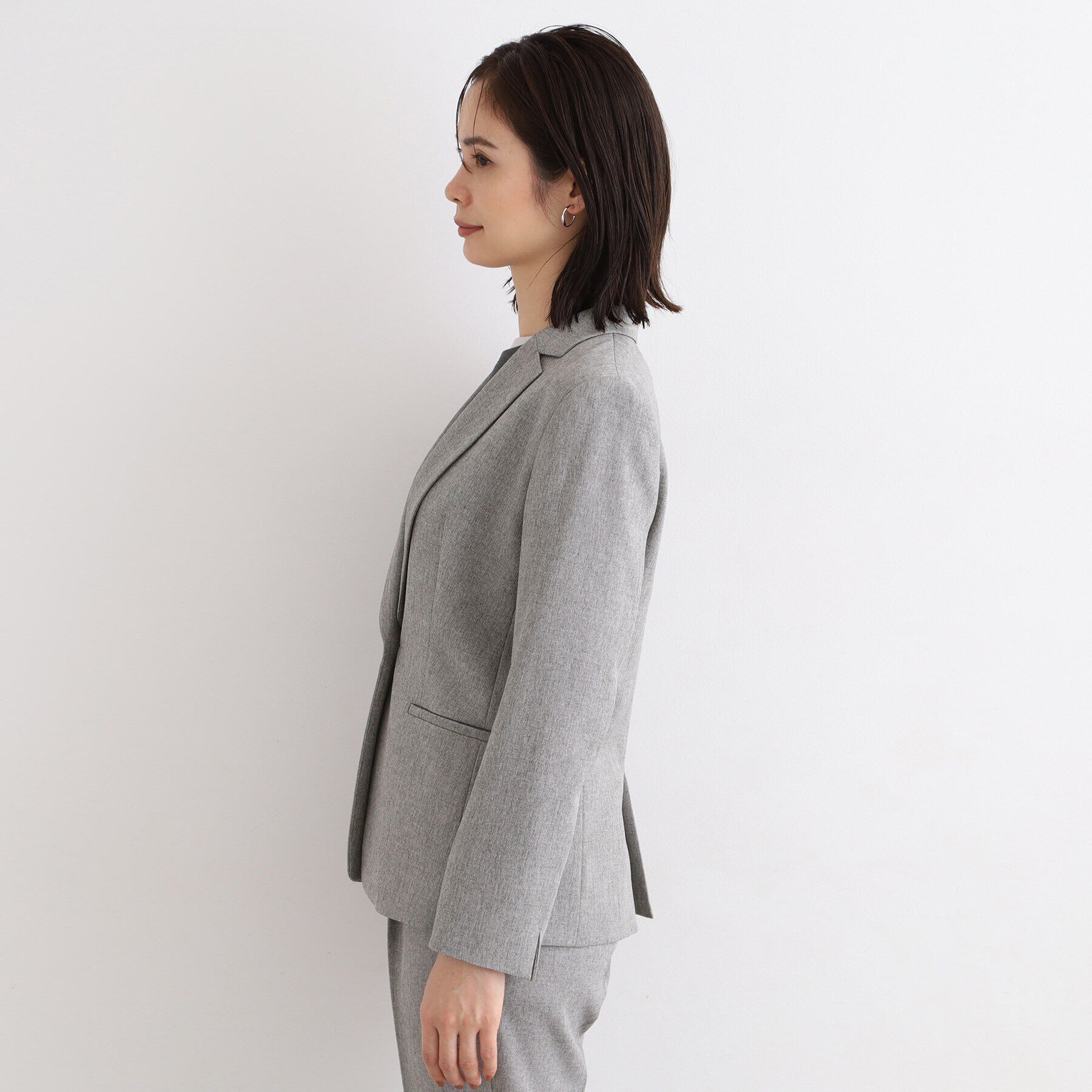 INDIVI「【定番スーツ／洗える／メランジ】ウールライクテーラードジャケット」|スーツ|