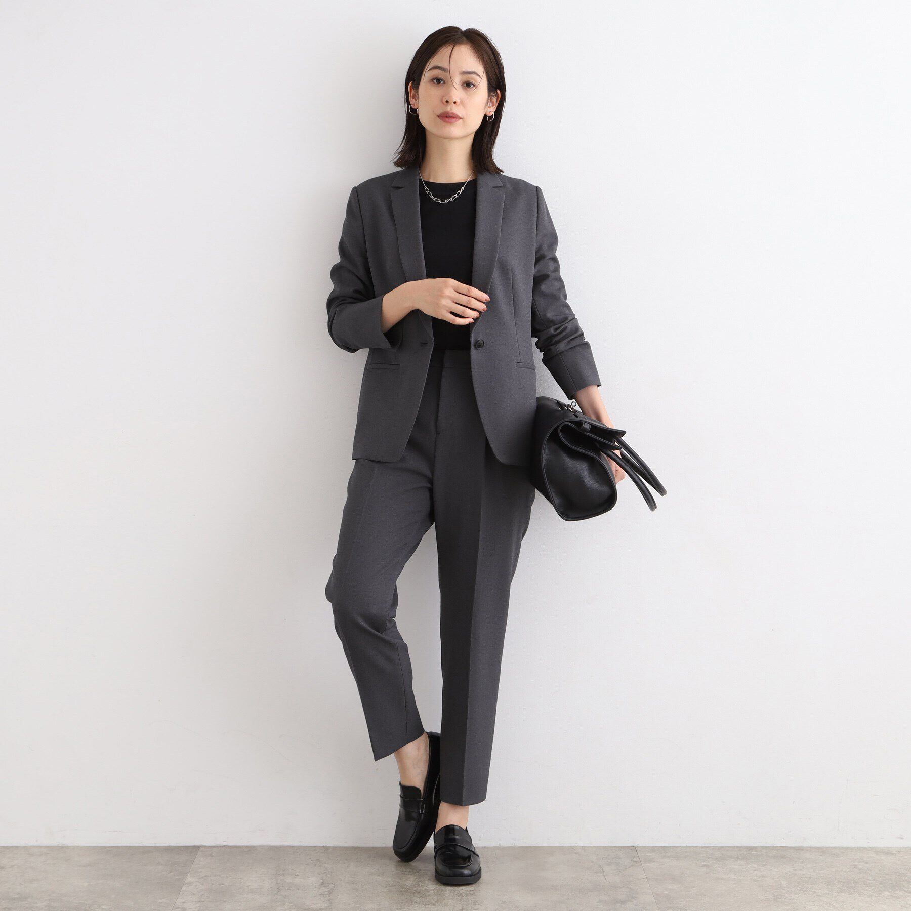 INDIVI「【定番スーツ／洗える／メランジ】ウールライクテーラードジャケット」|スーツ|