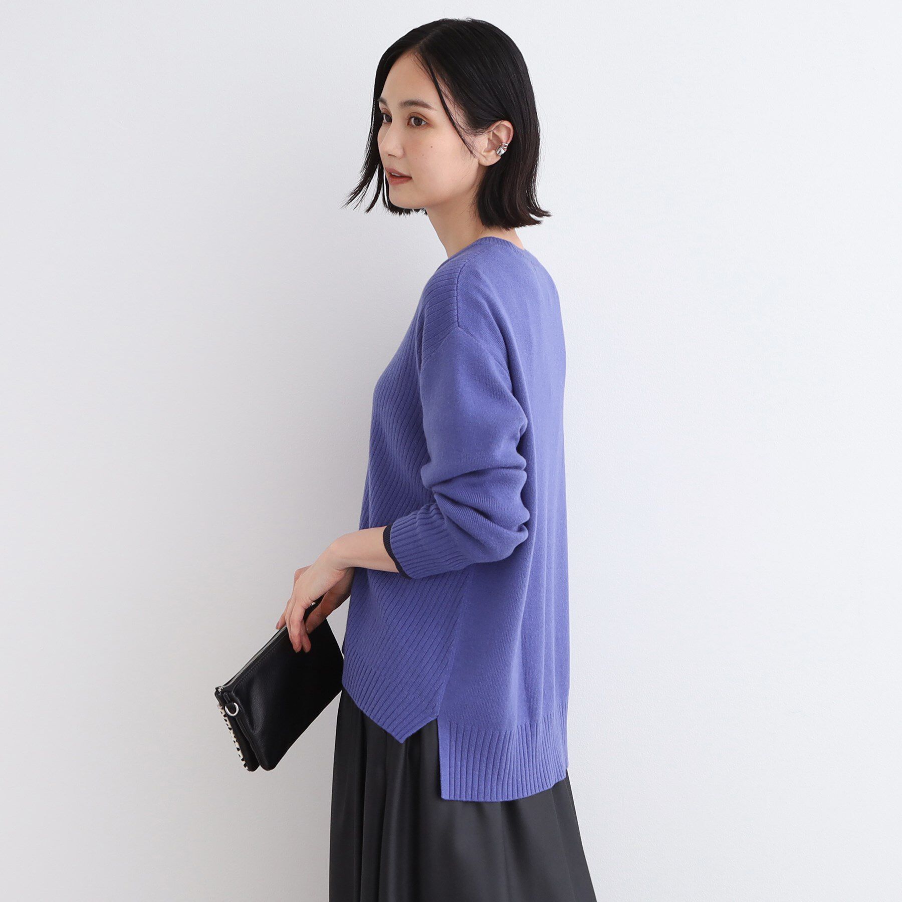 INDIVI「【洗える／ウール混】アシンメトリーデザインニット」|ニット・セーター|