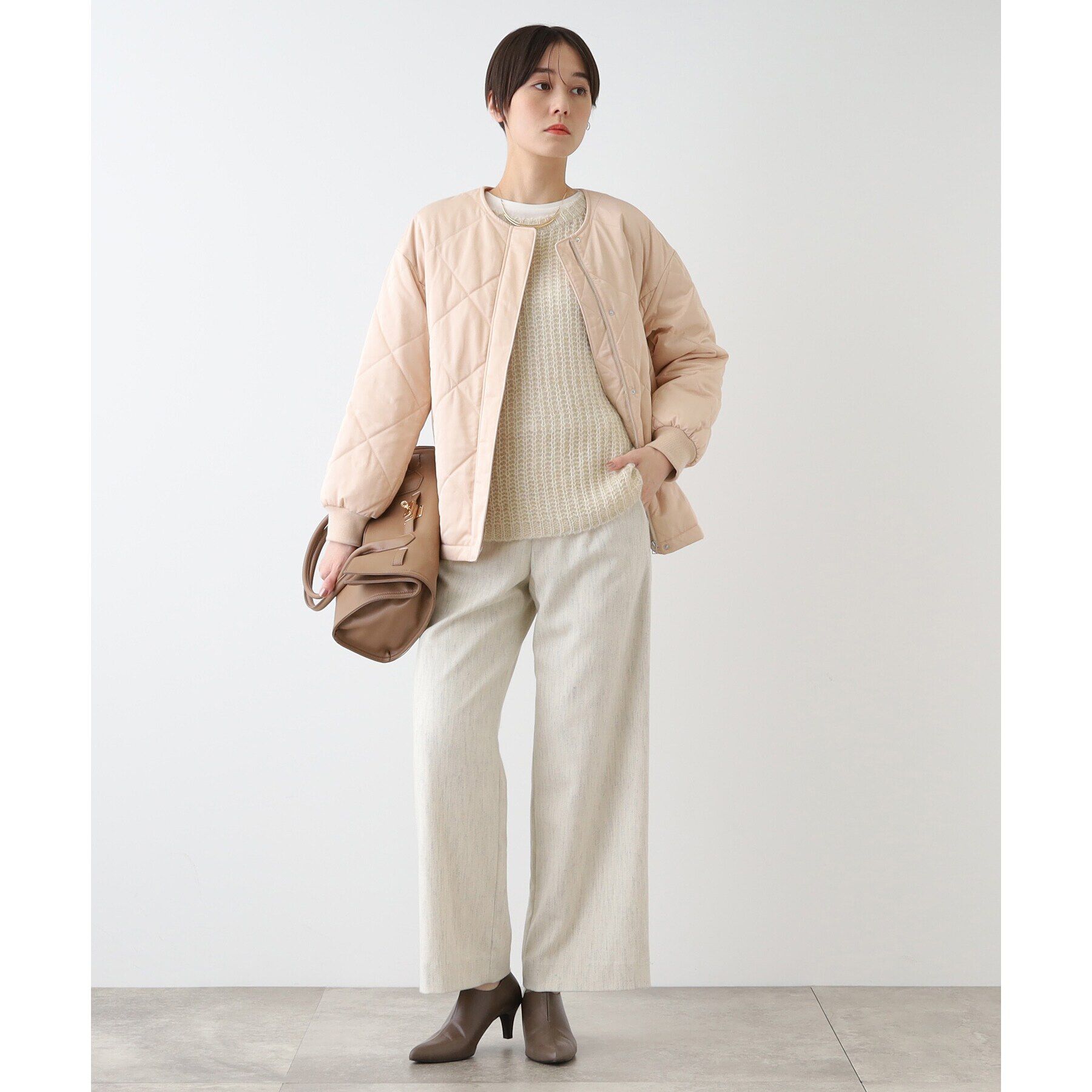 INDIVI「【撥水／UVケア】ミドル丈キルティングコート」|ダウン|