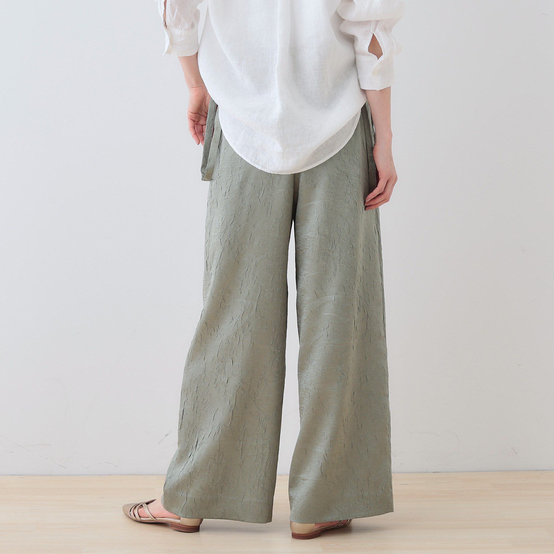 INDIVI「【サスペンダー付き】2WAYクラッシュサテンパンツ」|その他|