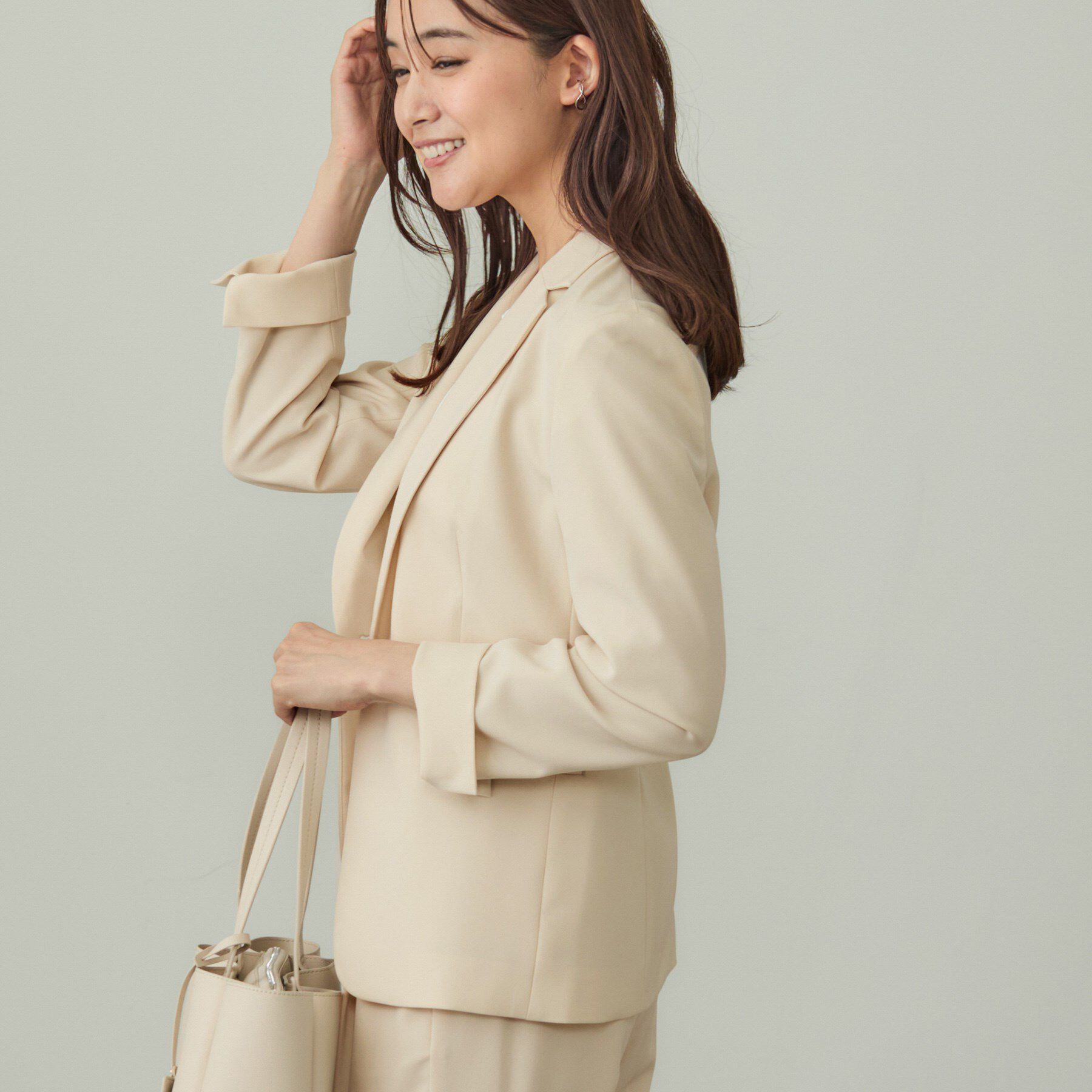 INDIVI「【洗える／UVケア】ストレッチテーラードジャケット」|スーツ|