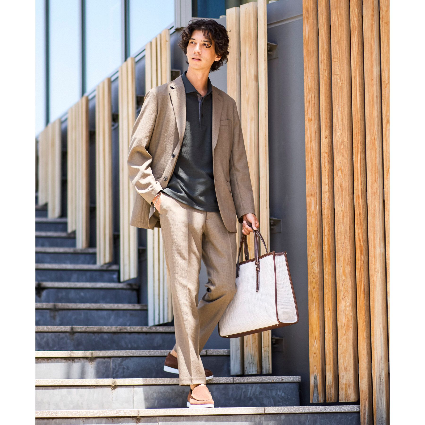 TAKEO KIKUCHI「【抗菌防臭／9色5サイズ展開】ハニカムメランジ ポロシャツ」|ポロシャツ|