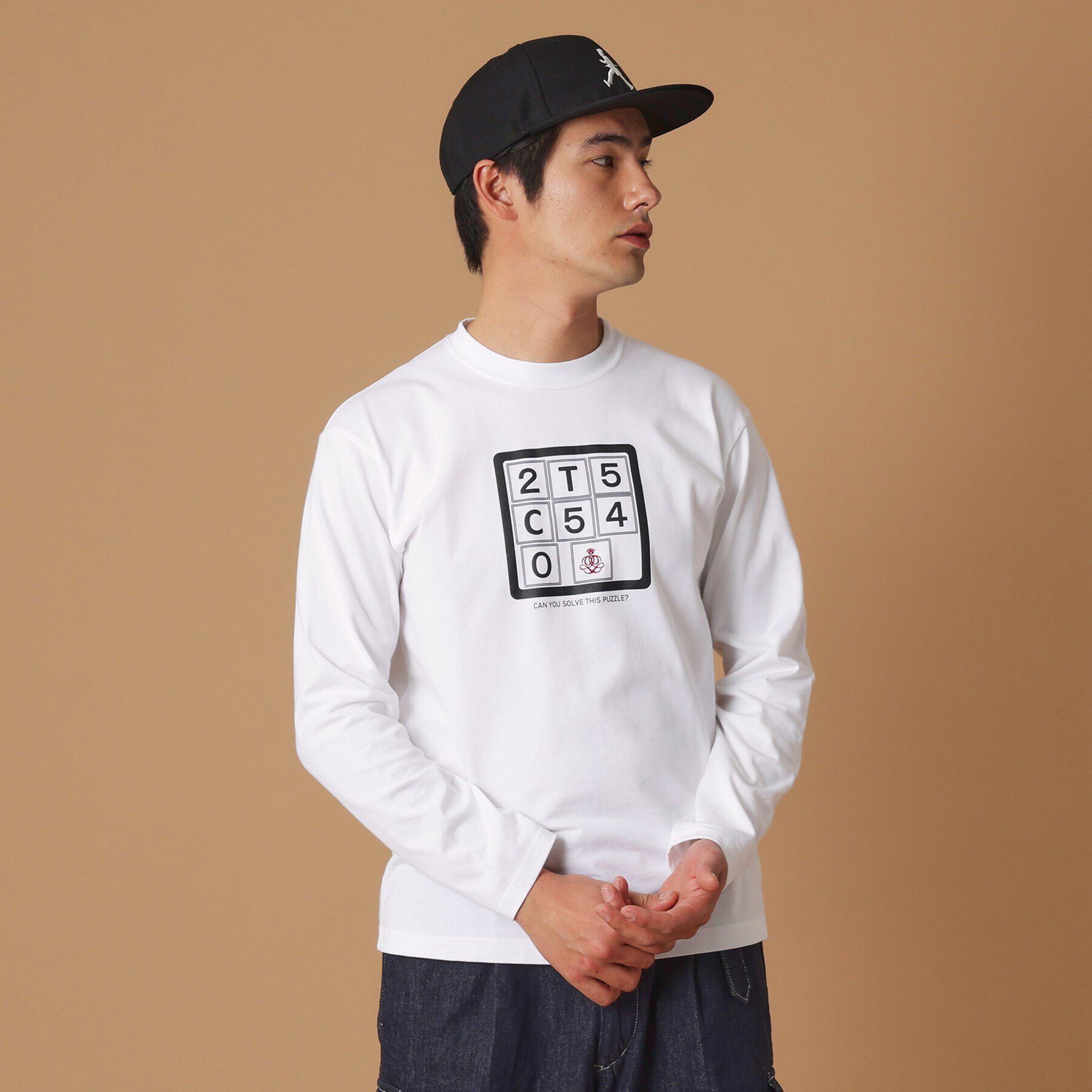 40CARATS&525「スライドパズル 長袖Tシャツ」|Tシャツ・カットソー|ホワイト(001)