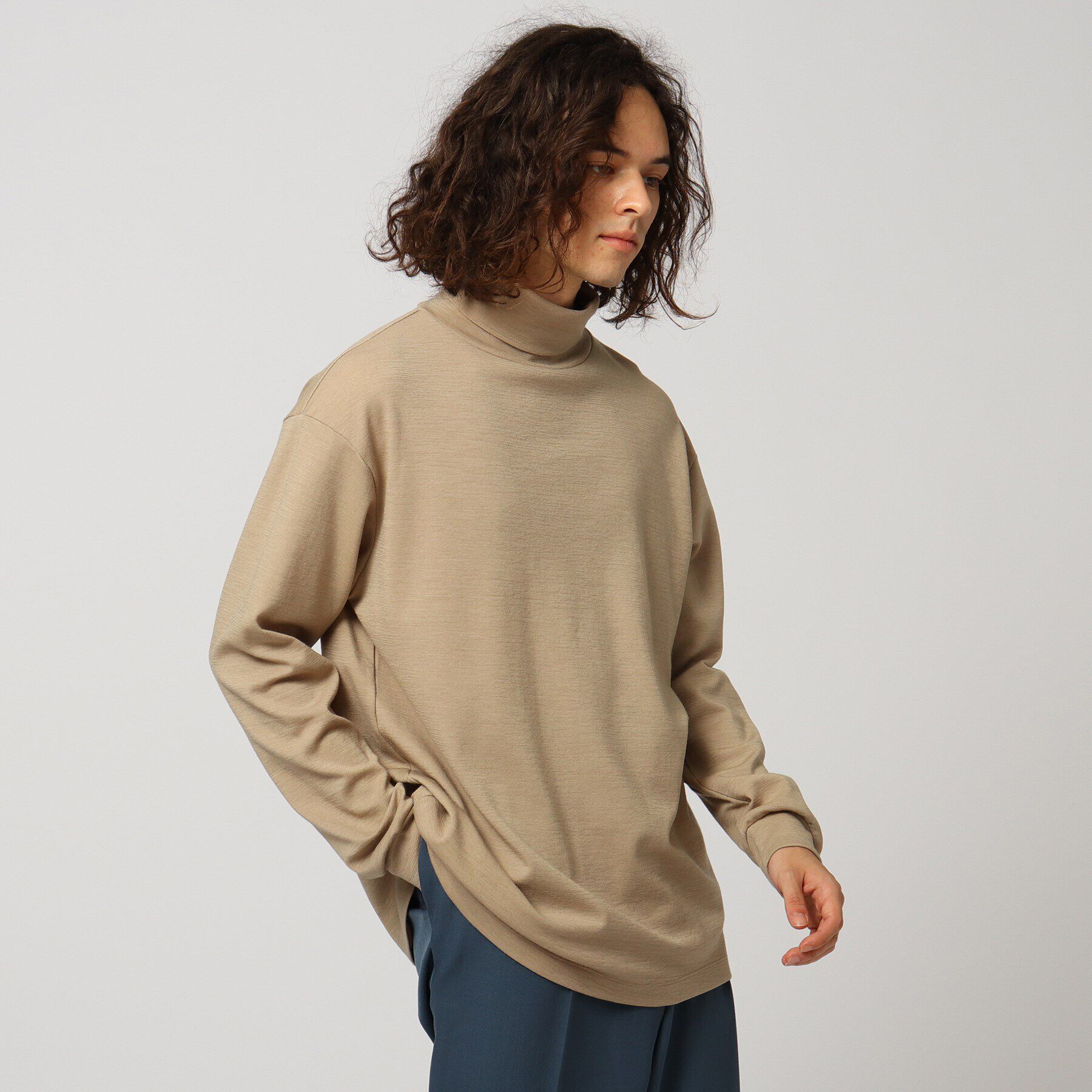 tk.TAKEO KIKUCHI「【S～3L】ミラノリブタートルネックニットソー（ユニセックスアイテム）」|Tシャツ・カットソー|ﾍﾞｰｼﾞｭ(052)