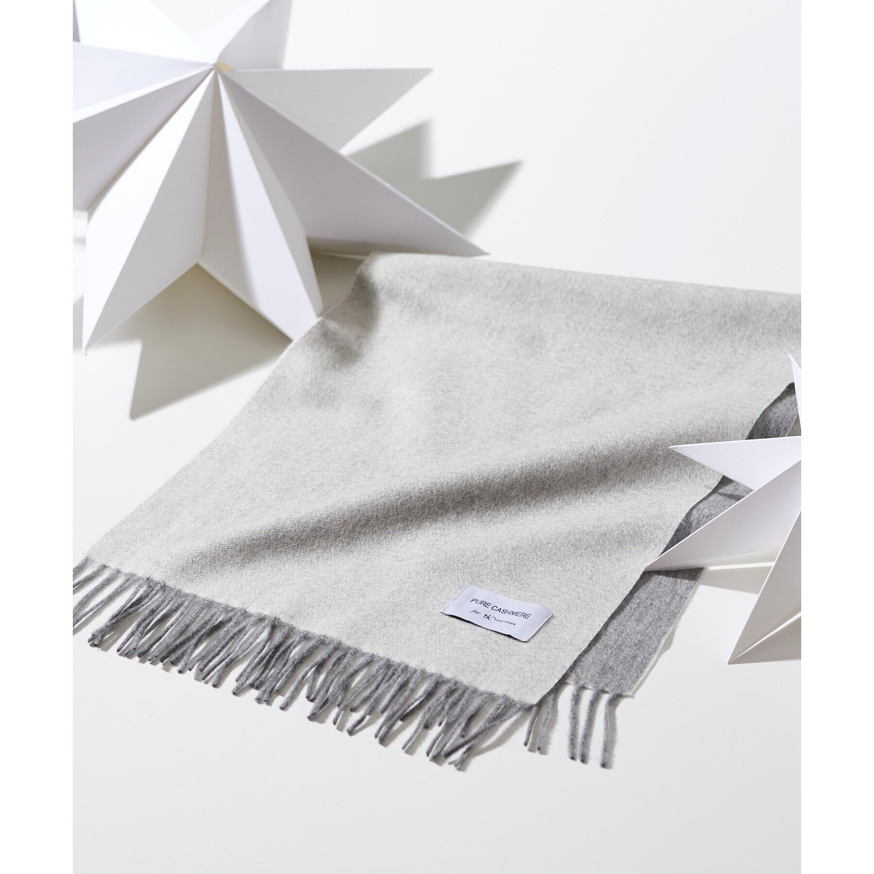 tk.TAKEO KIKUCHI「【カシミヤ100%】ピュアカシミヤリバーシブルマフラー」|ストール|アイボリー(004)