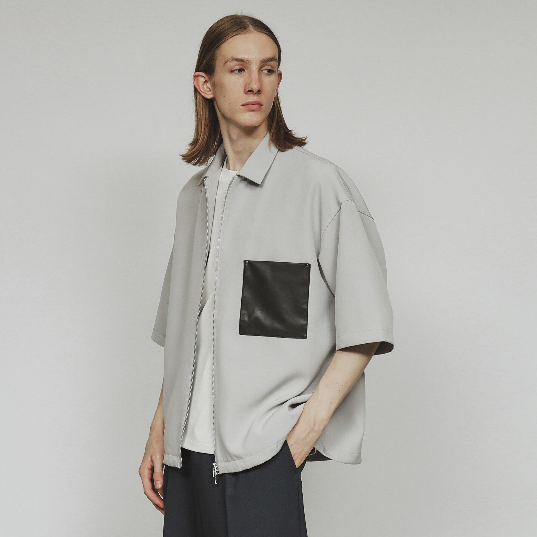 tk.TAKEO KIKUCHI「2WAY 6分袖シャツアウター」|シャツ・ブラウス|ライトグレー(011