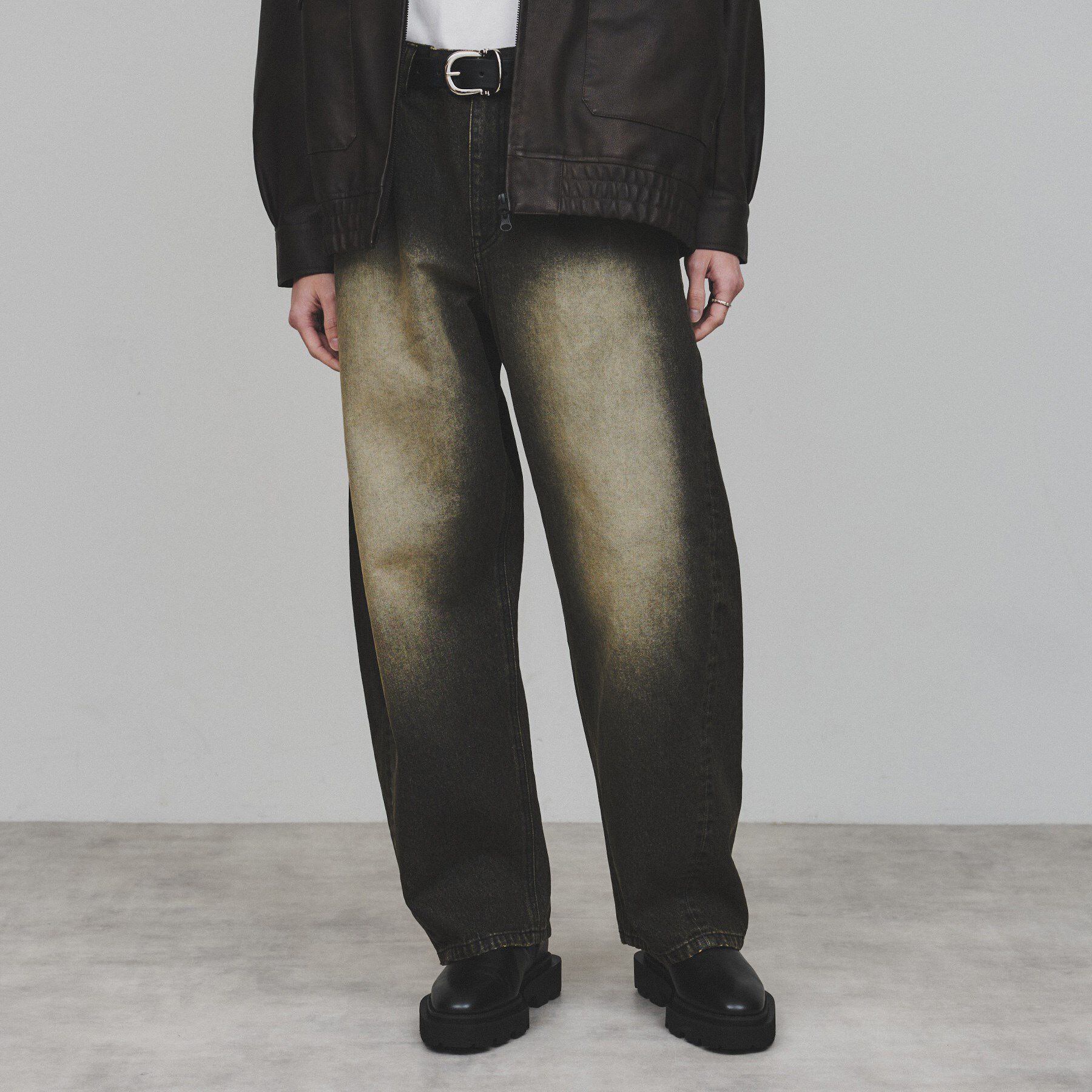 tk.TAKEO KIKUCHI「バレルデニムパンツ」|デニム|ブラック(019)