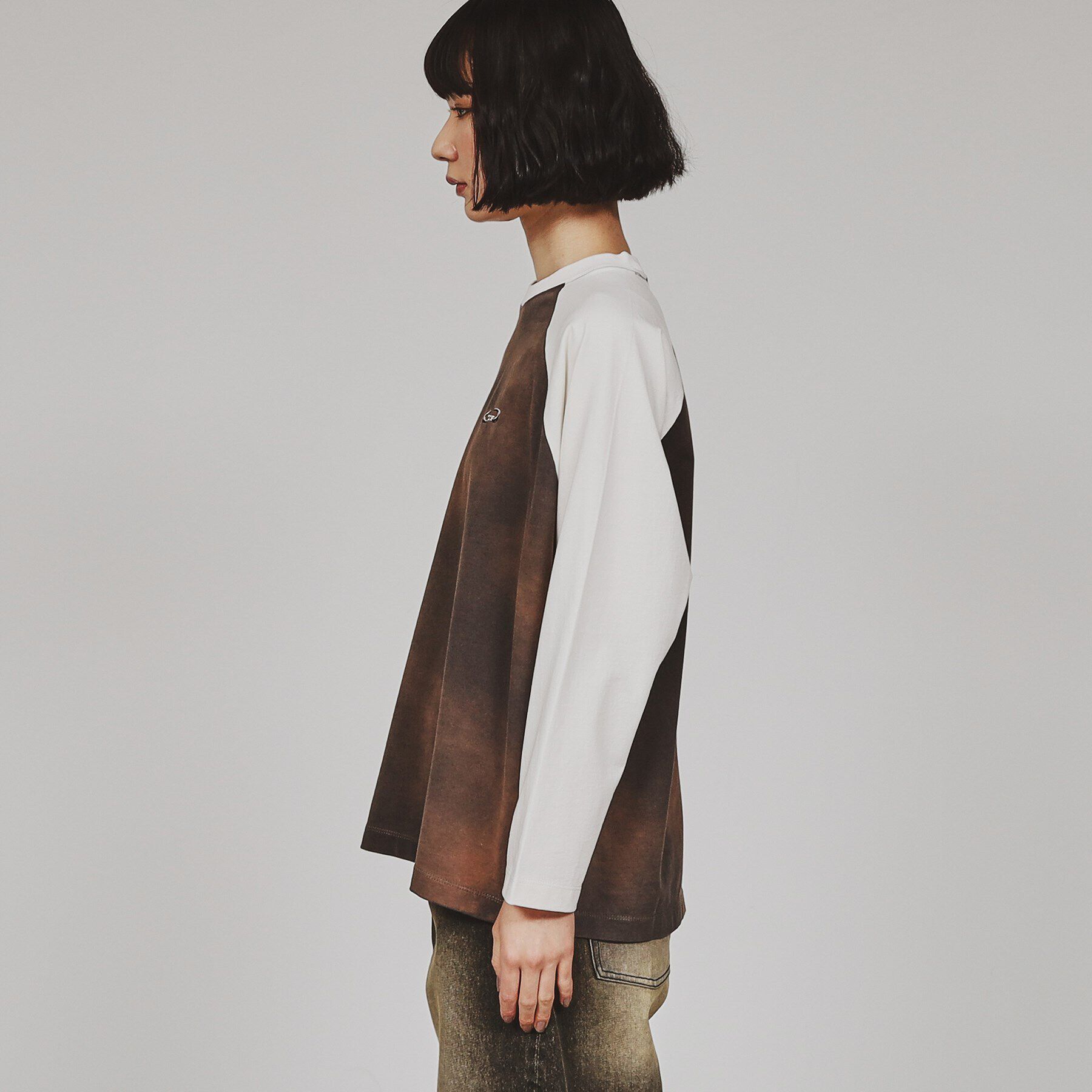 tk.TAKEO KIKUCHI「ブリーチラグランスリーブTシャツ」|Tシャツ・カットソー|