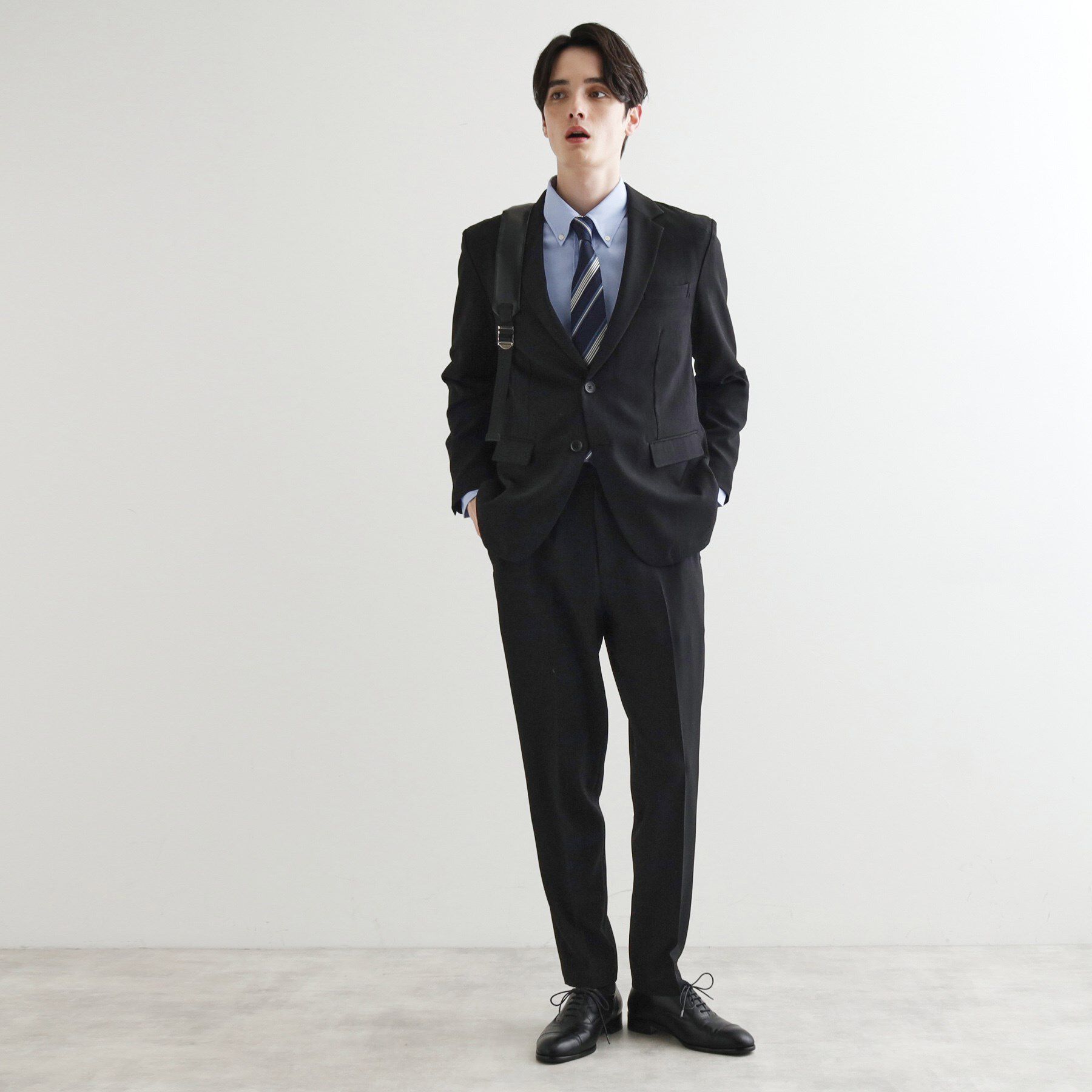 tk.TAKEO KIKUCHI「【洗える】ピンヘッドストレッチセットアップ／上下2点セット／速乾／WEB限定／ビジカジ対応」|スーツ|