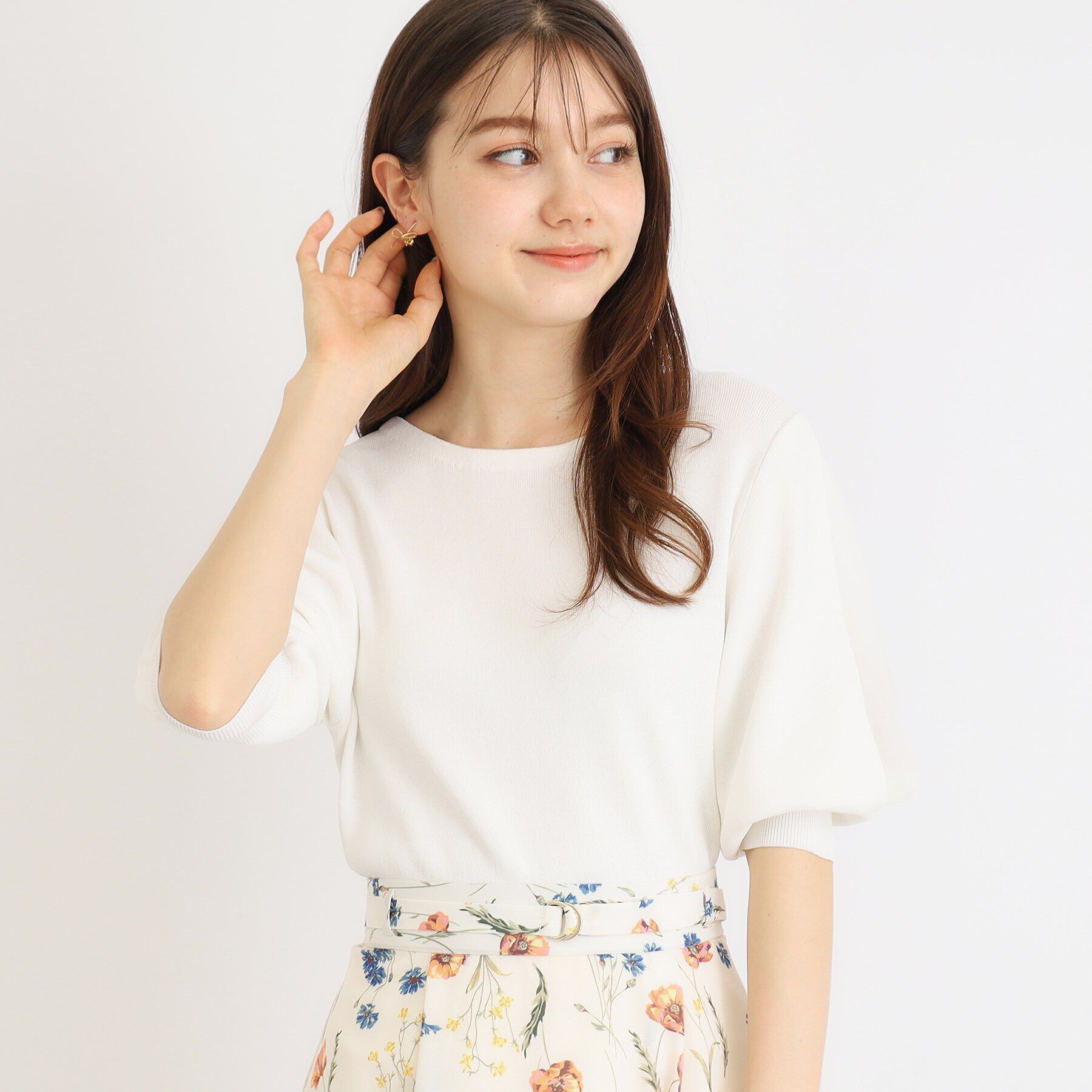 index「クールタッチデザインスリーブニット【洗濯機洗い可/抗ピル/接触冷感】」|ニット・セーター|