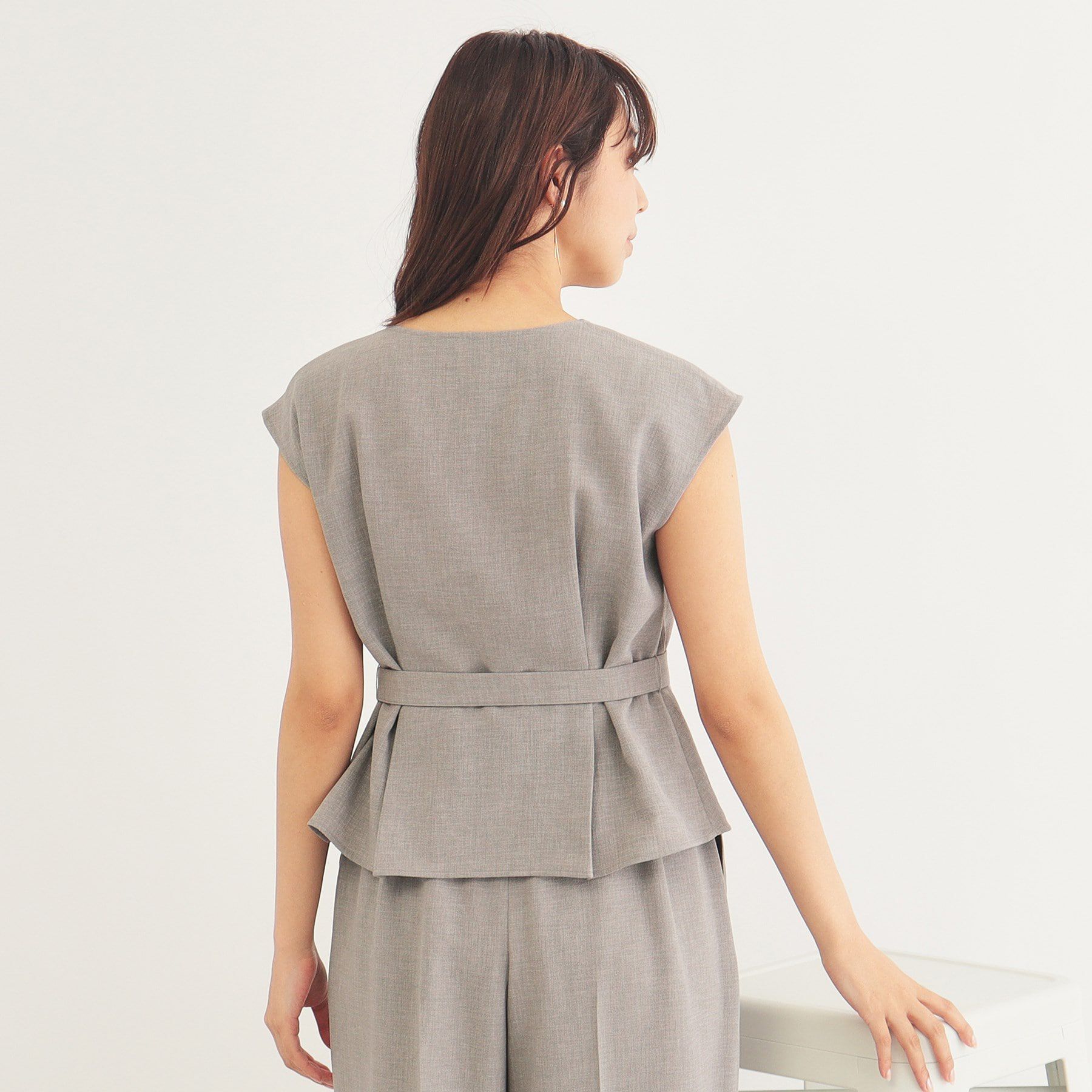 index「《美人百花掲載》リネンタッチ フレンチリボンブラウス/セットアップ対応【洗濯機洗い可/イージーアイロ」|シャツ・ブラウス|