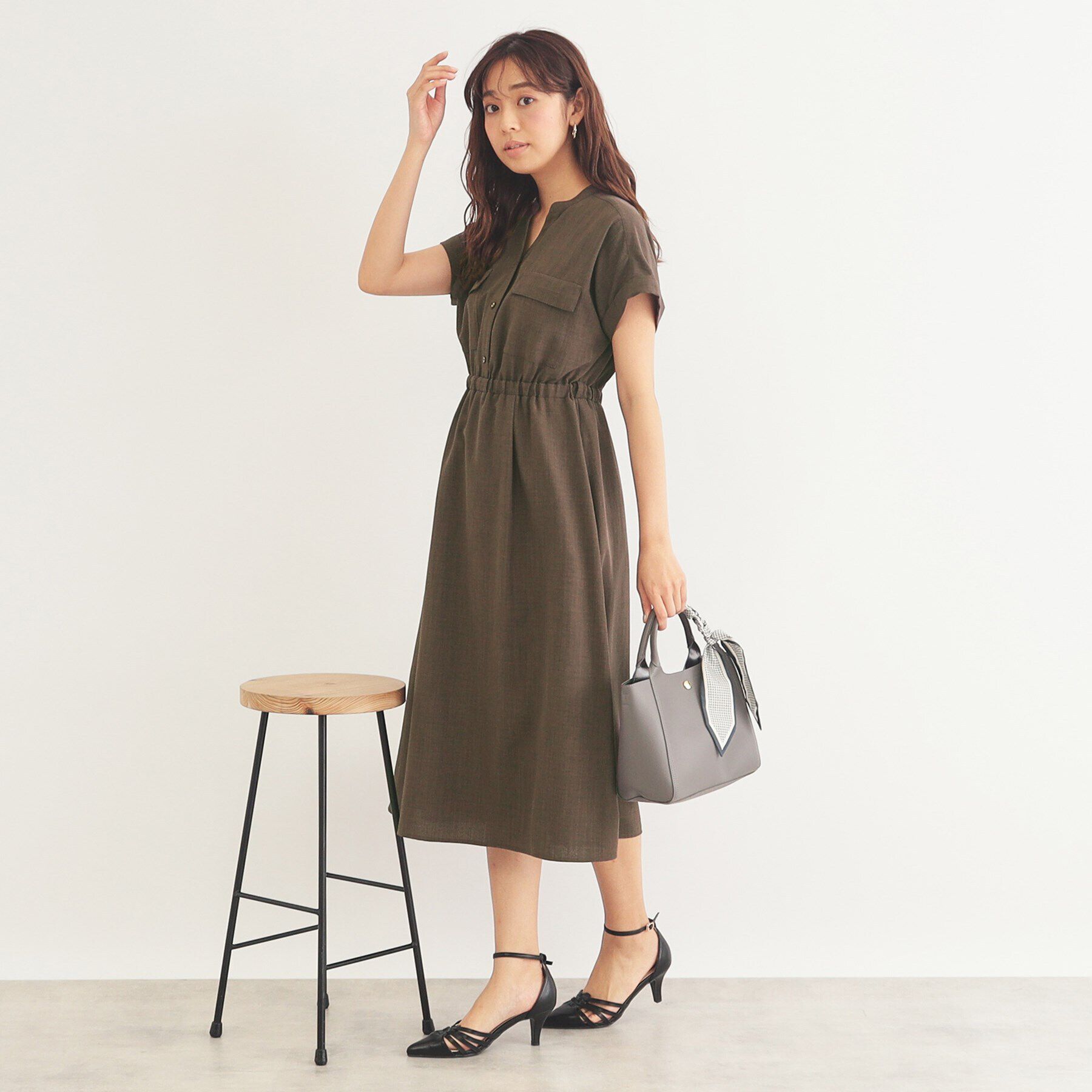 index「《6color/S-LLsize》ダブルポケットシャツワンピース【吸水速乾/防シワ/抗ピル/洗濯機洗」|ワンピース|