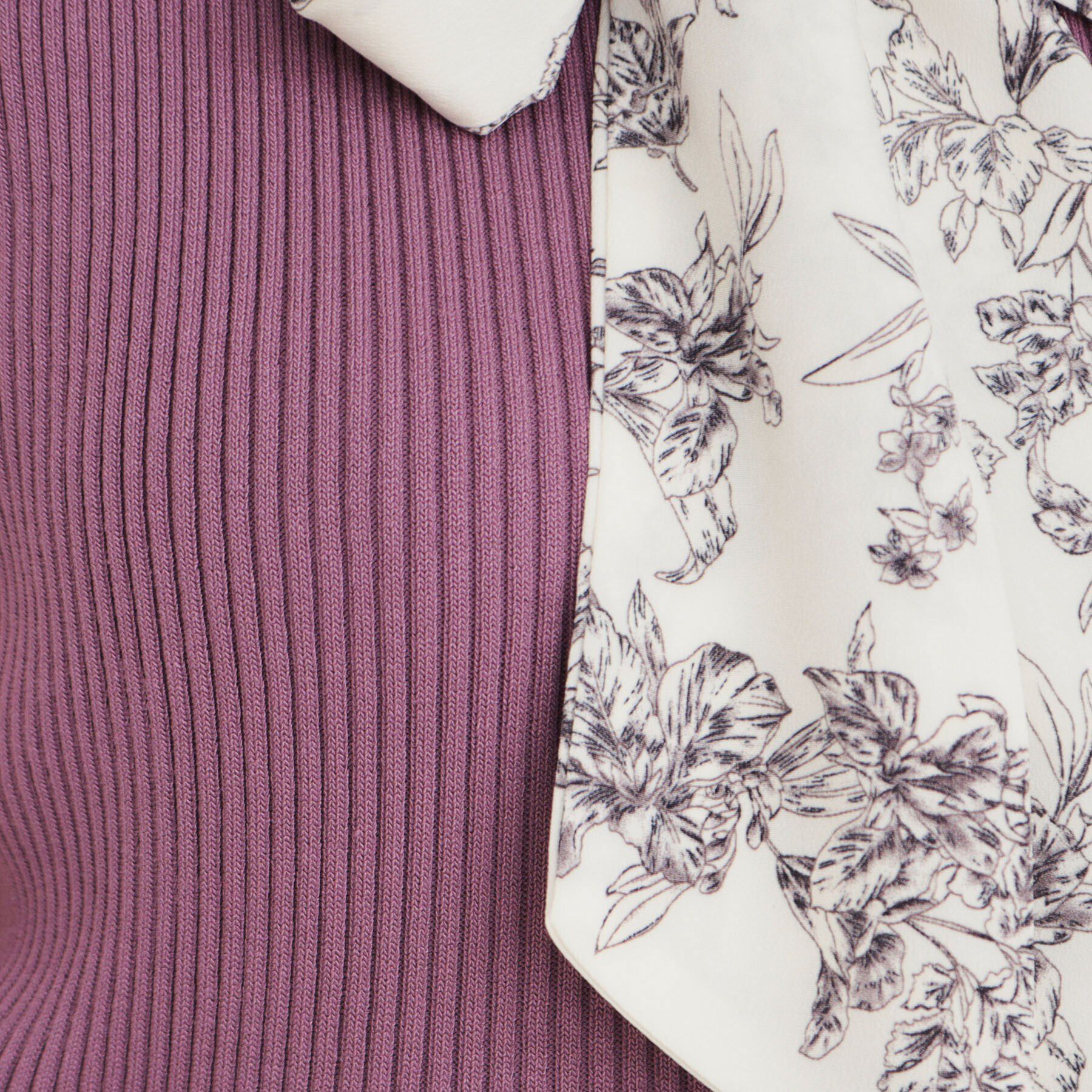 index「《美人百花掲載》スカーフ付きフレンチリブニット【洗濯機可】」|ニット・セーター|