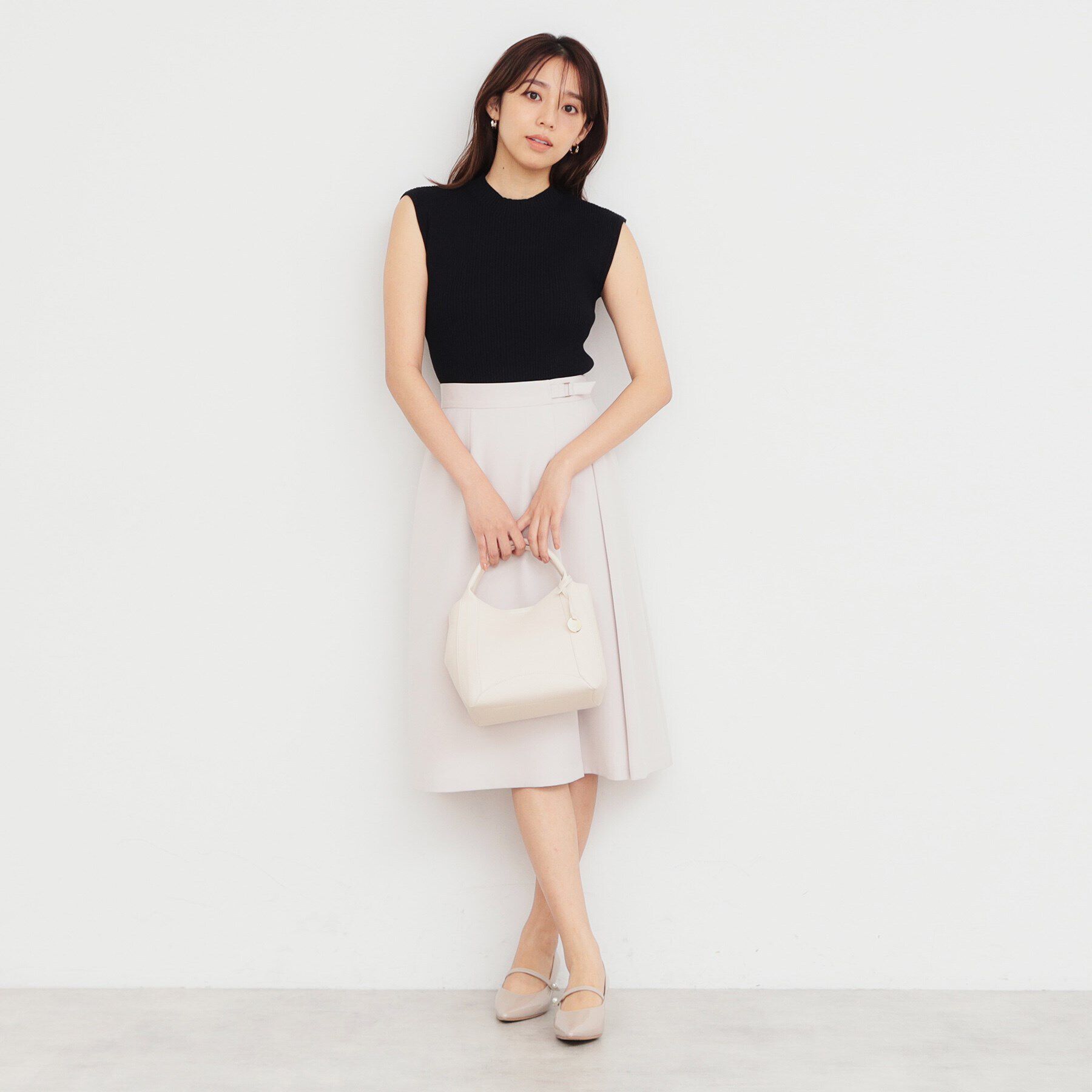 index「《美人百花掲載》スカーフ付きフレンチリブニット【洗濯機可】」|ニット・セーター|