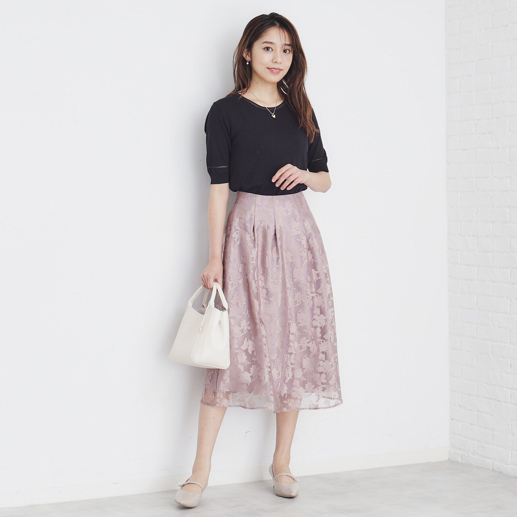 index「シアーラインデザインクルーネックニット/アンサンブル対応【洗濯機洗い可】」|ニット・セーター|