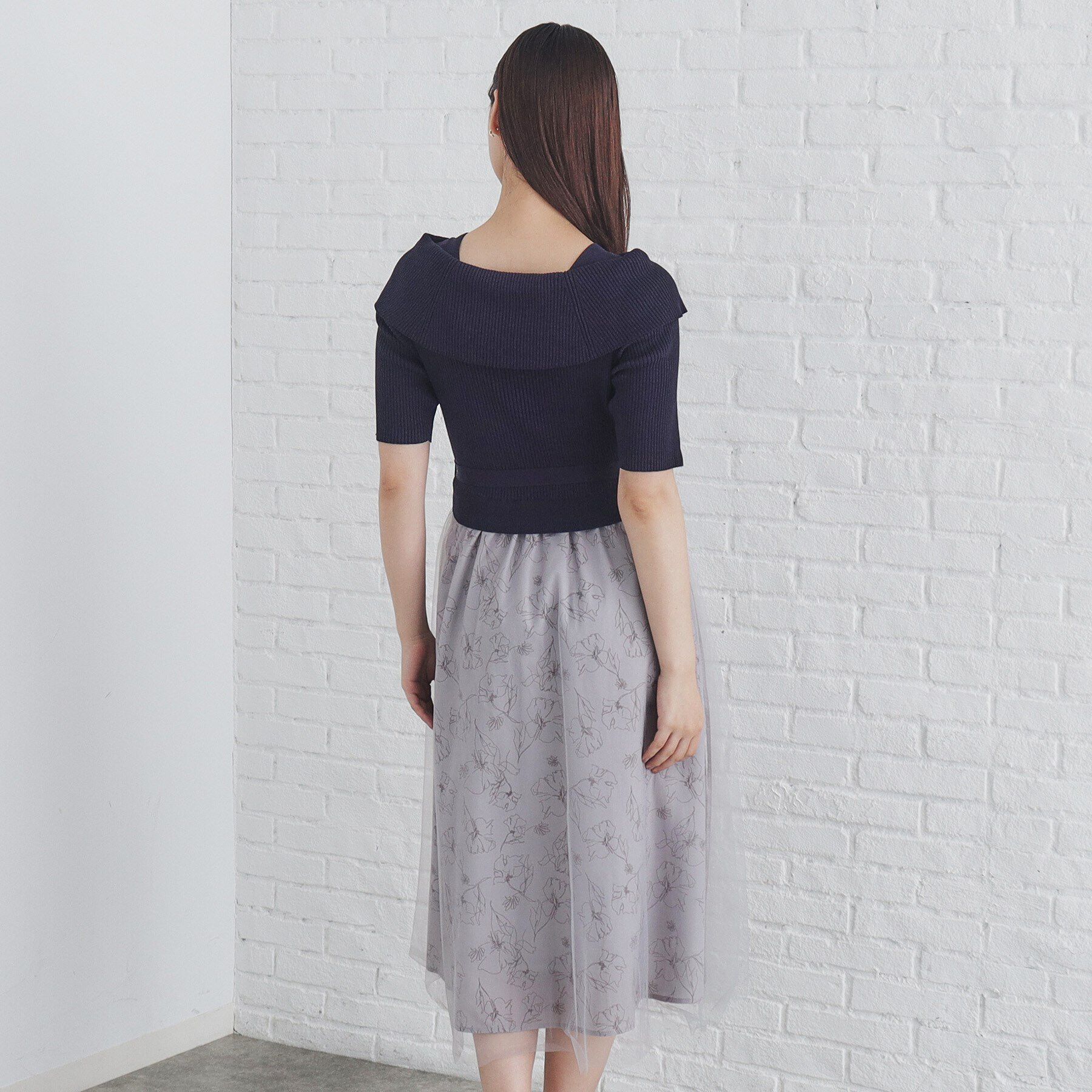 index「《S-LLsize》フラワーチュールドッキングワンピース【洗濯機洗い可/抗ピル】」|ワンピース|