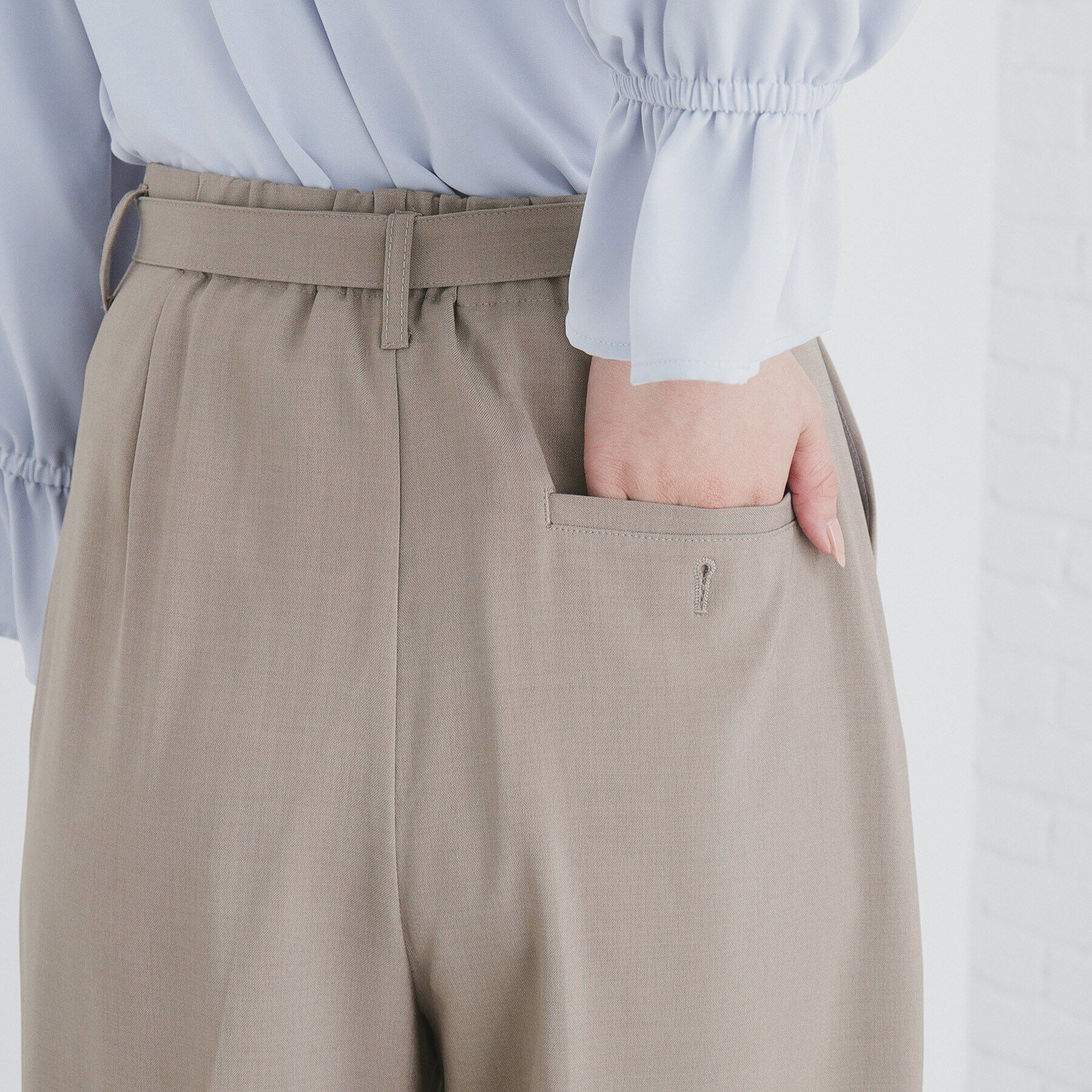 index「ストレッチベルテッドストレートパンツ【洗濯機洗い可/防シワ】」|その他|