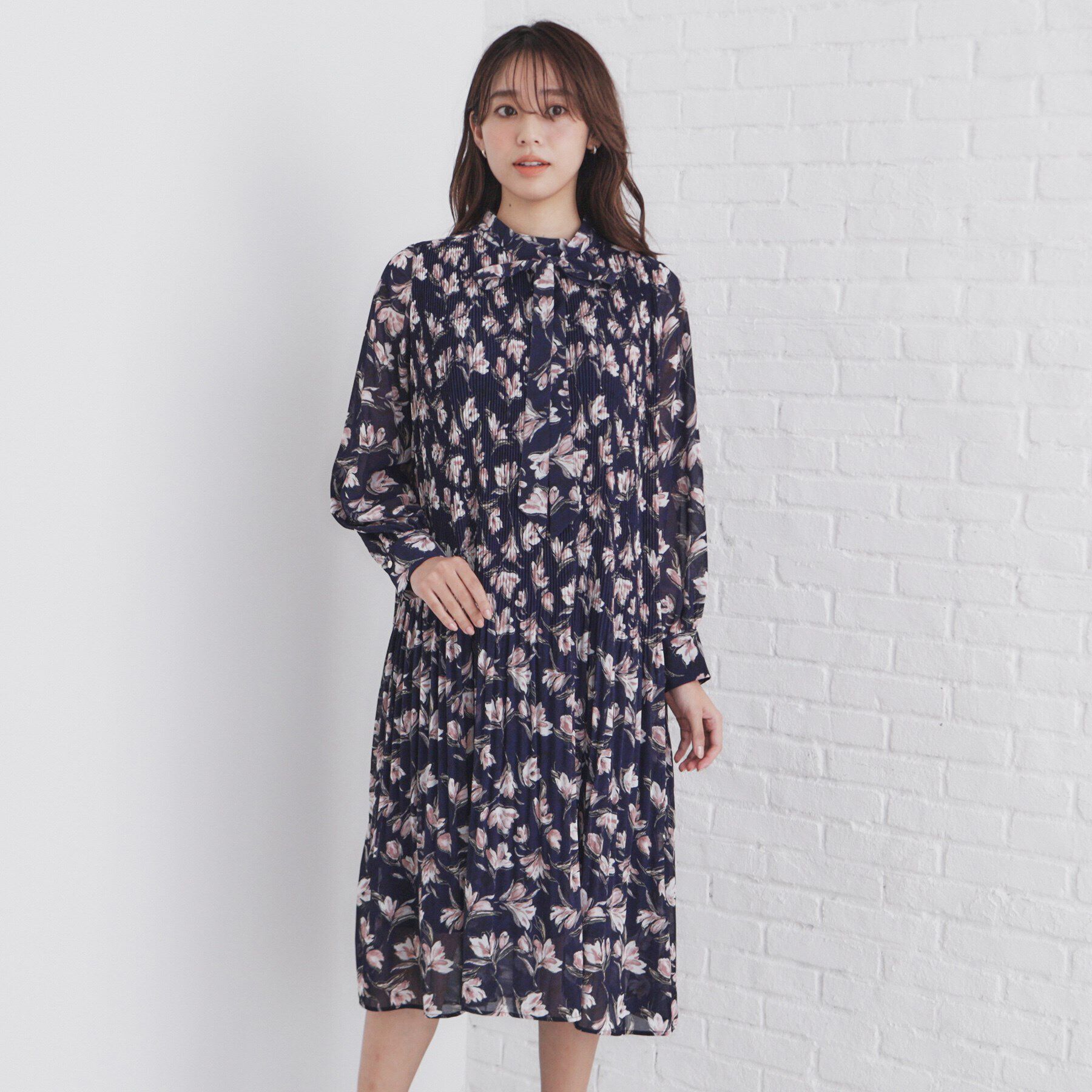 index「2WAYリボン プリーツワンピース【洗濯機洗い可】」|ワンピース|