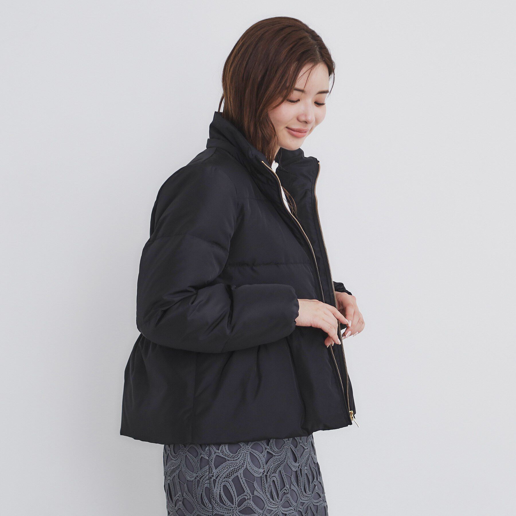 index「河田ダウン ライトペプラムコート【洗濯機洗い可/撥水/静電気防止裏地】」|ダウン|