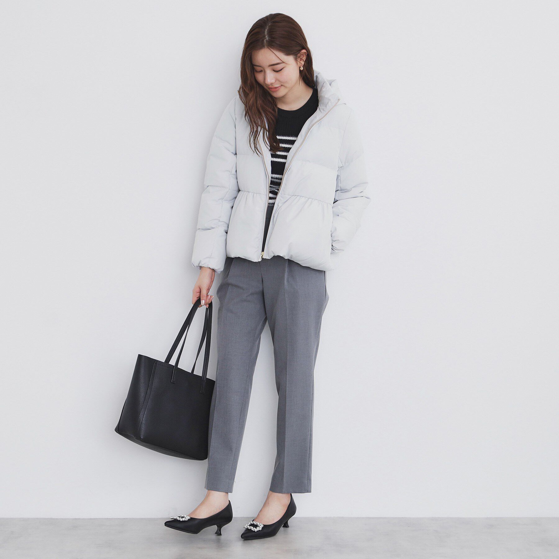 index「河田ダウン ライトペプラムコート【洗濯機洗い可/撥水/静電気防止裏地】」|ダウン|