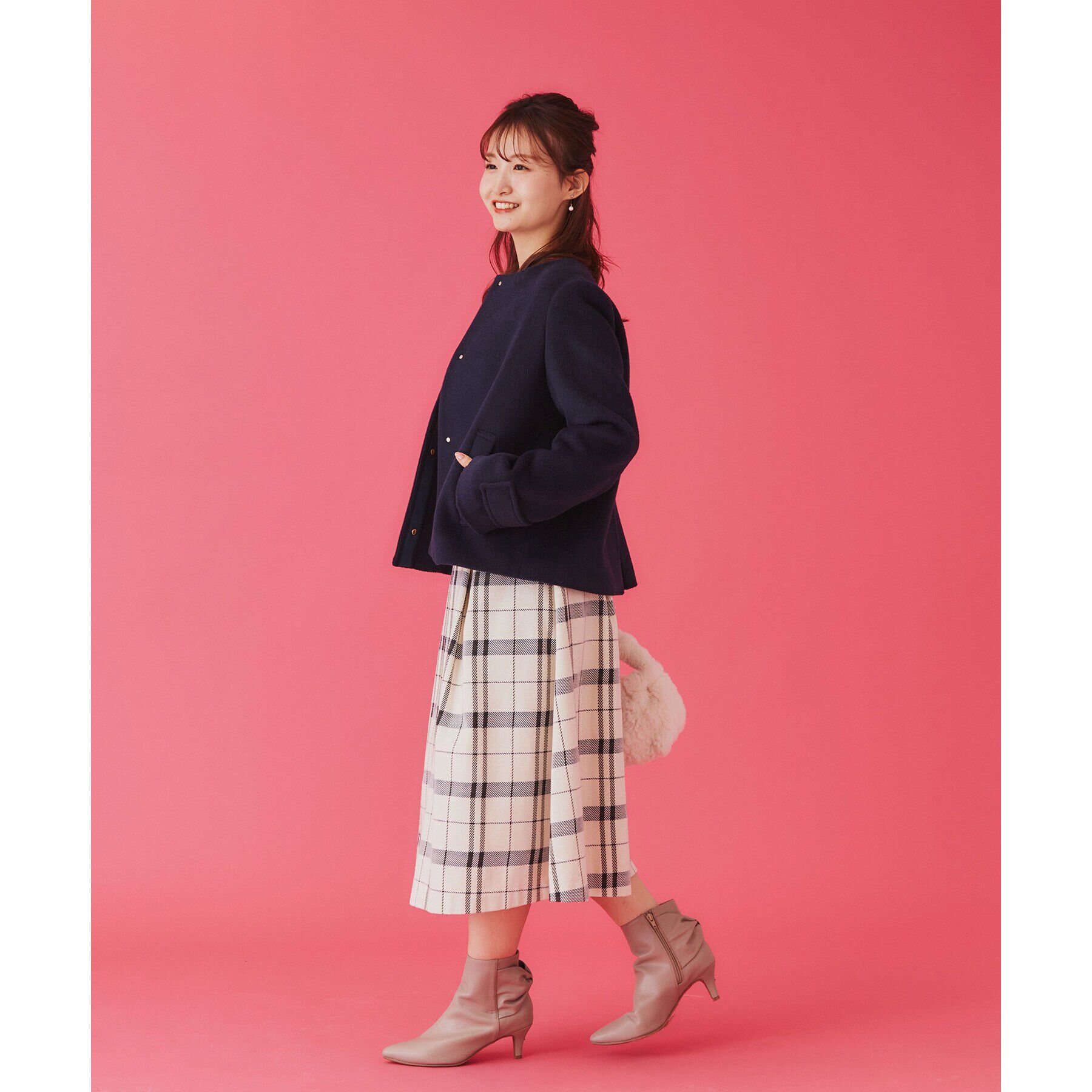 index「《5color/XS-LLsize》ウール混ノーカラーショートコート」|ノーカラーコート|