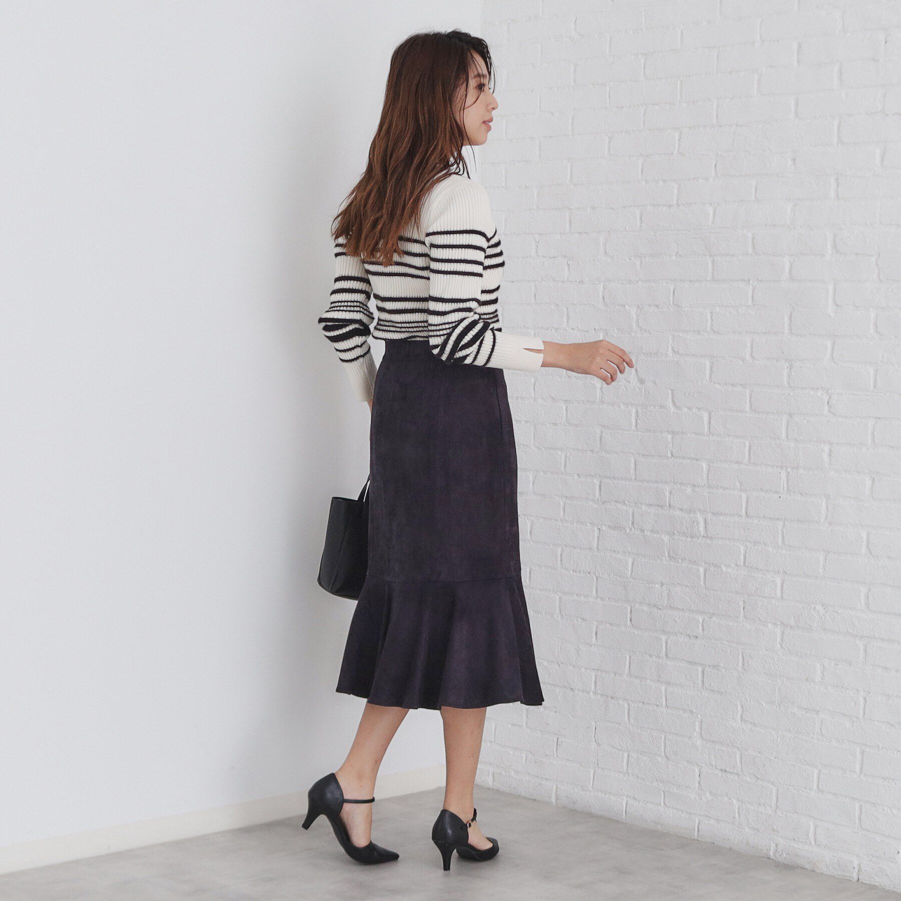 index「フェザーランダムボーダーリブニット【洗濯機洗い可】」|ニット・セーター|