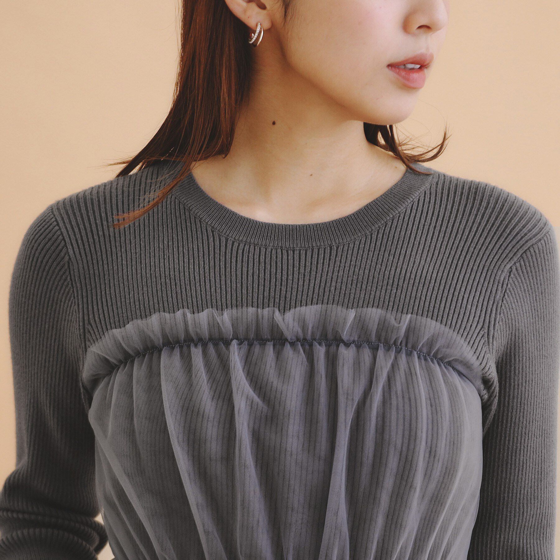 index「チュールレイヤードペプラムニット【洗える】」|ニット・セーター|