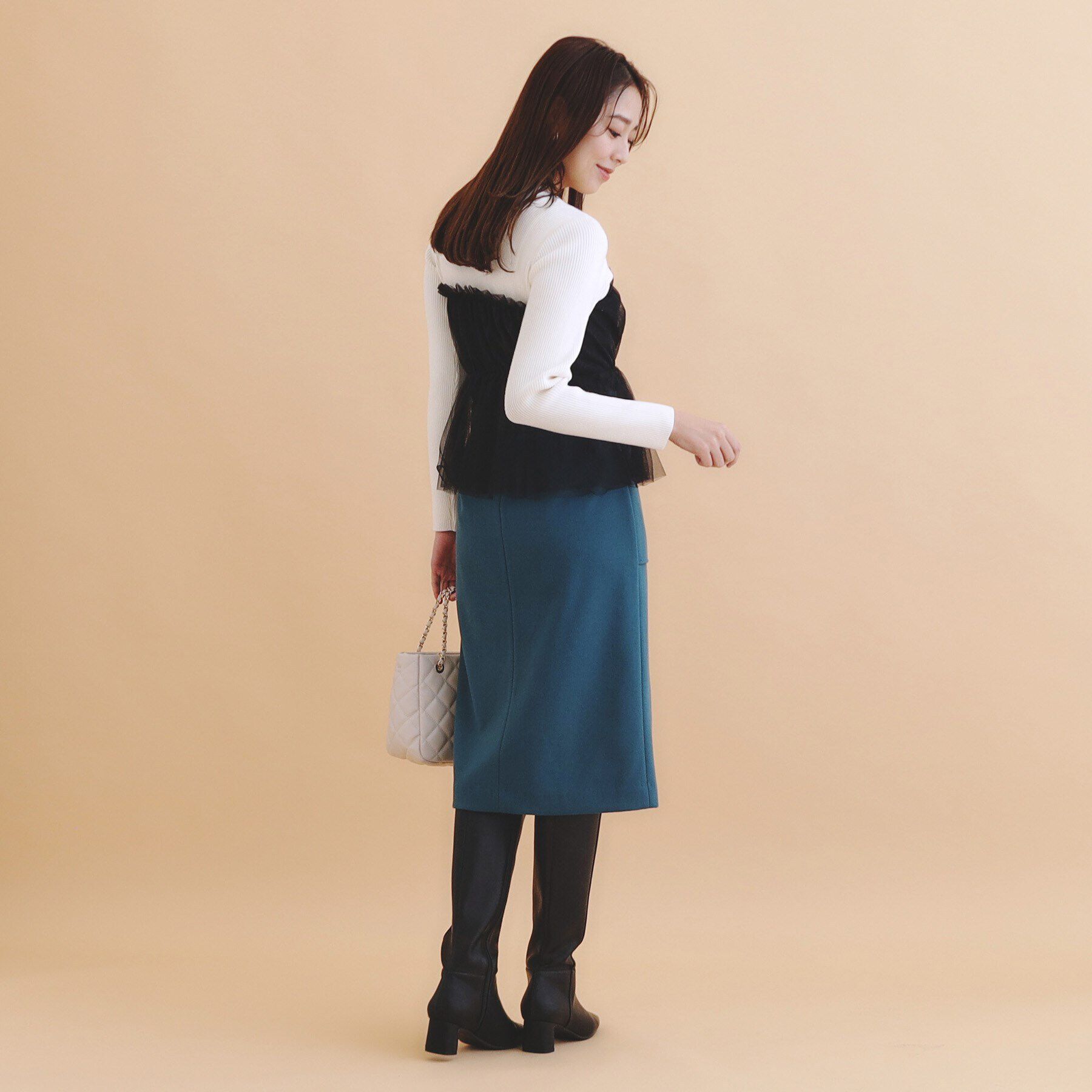 index「チュールレイヤードペプラムニット【洗える】」|ニット・セーター|