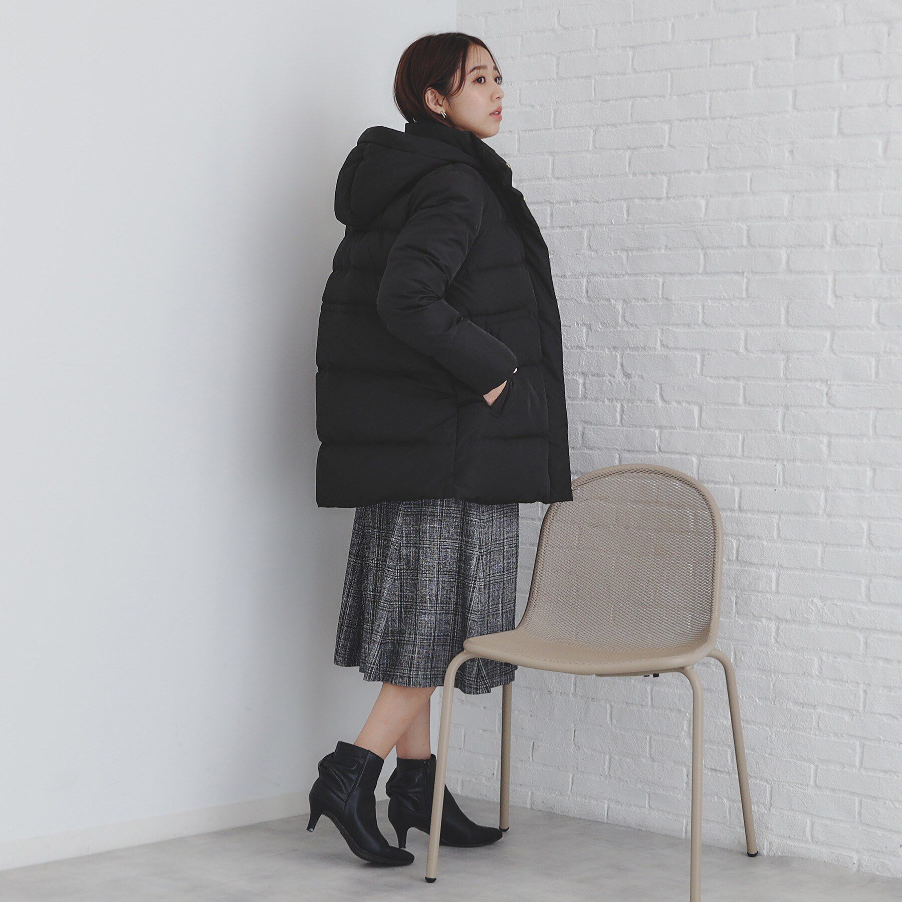 index「《XS-LLsize》河田ダウン ドロストミドルコート【洗濯機洗い可/撥水/静電気防止裏地】」|ダウン|