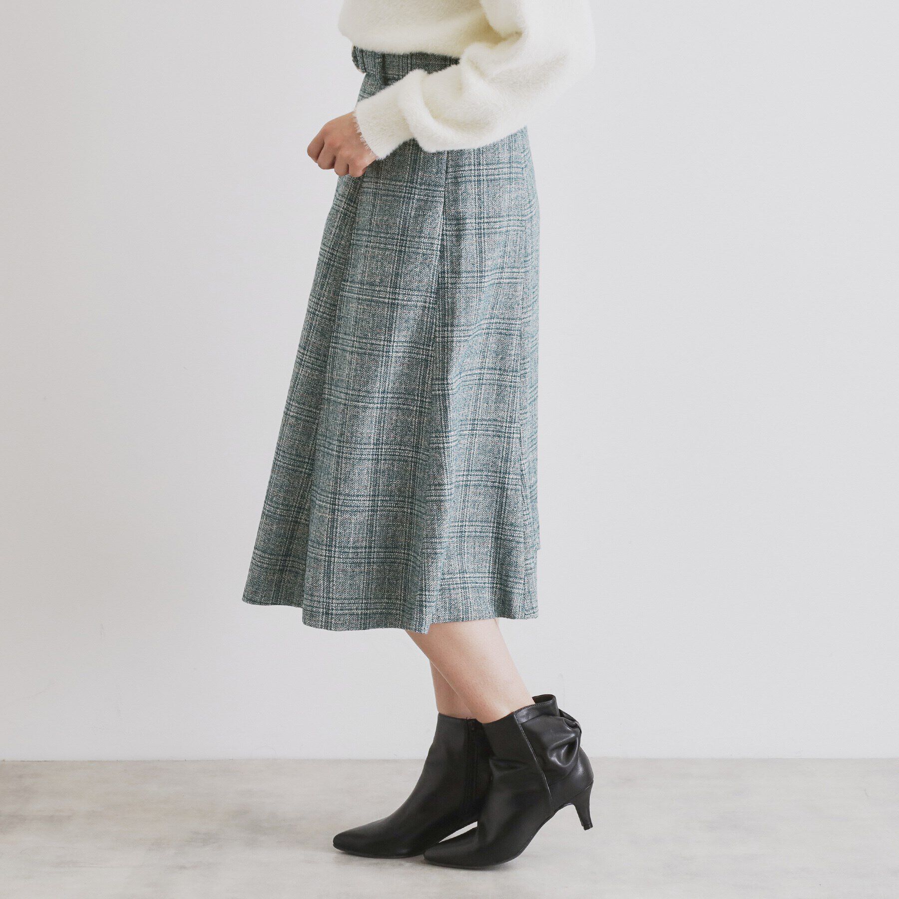 index「チェック柄マーメイドフレアスカート【洗濯機洗い可/イージーアイロン】」|スカート|