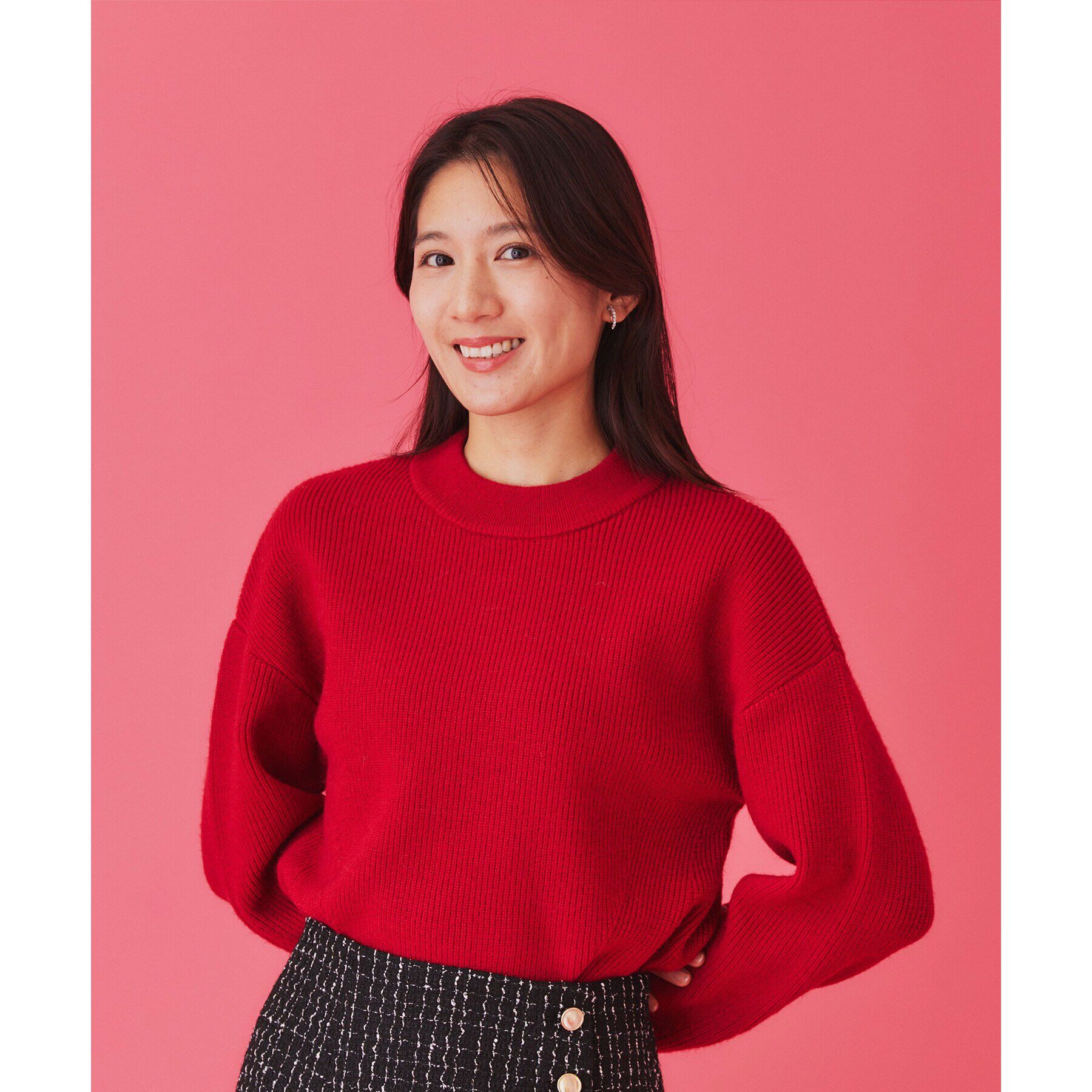 index「《6color/S-LLsize》片畦ハイネックニット【洗濯機洗い可】」|ニット・セーター|