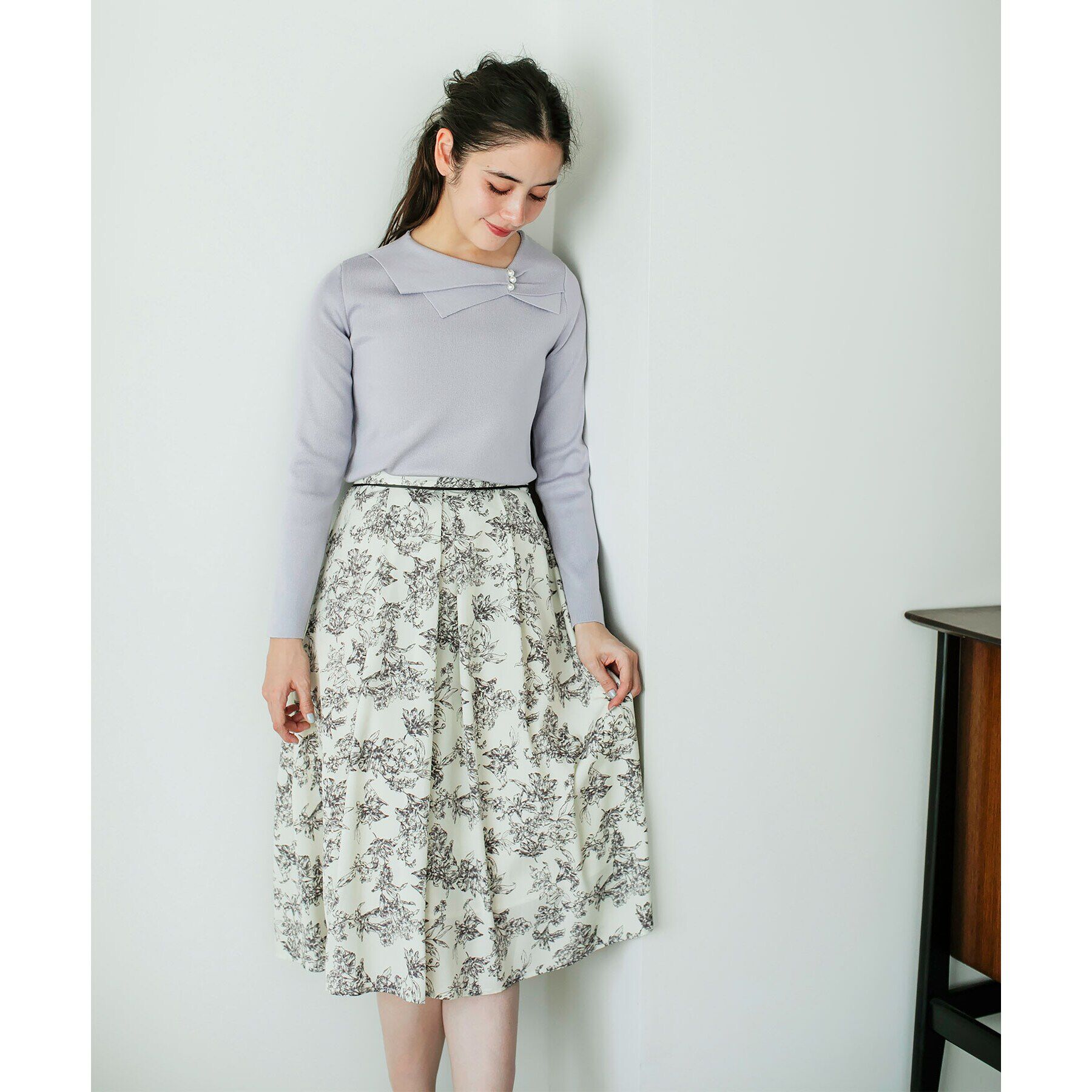 index「フラワープリントフレアスカート【洗濯機洗い可/イージーアイロン】」|スカート|