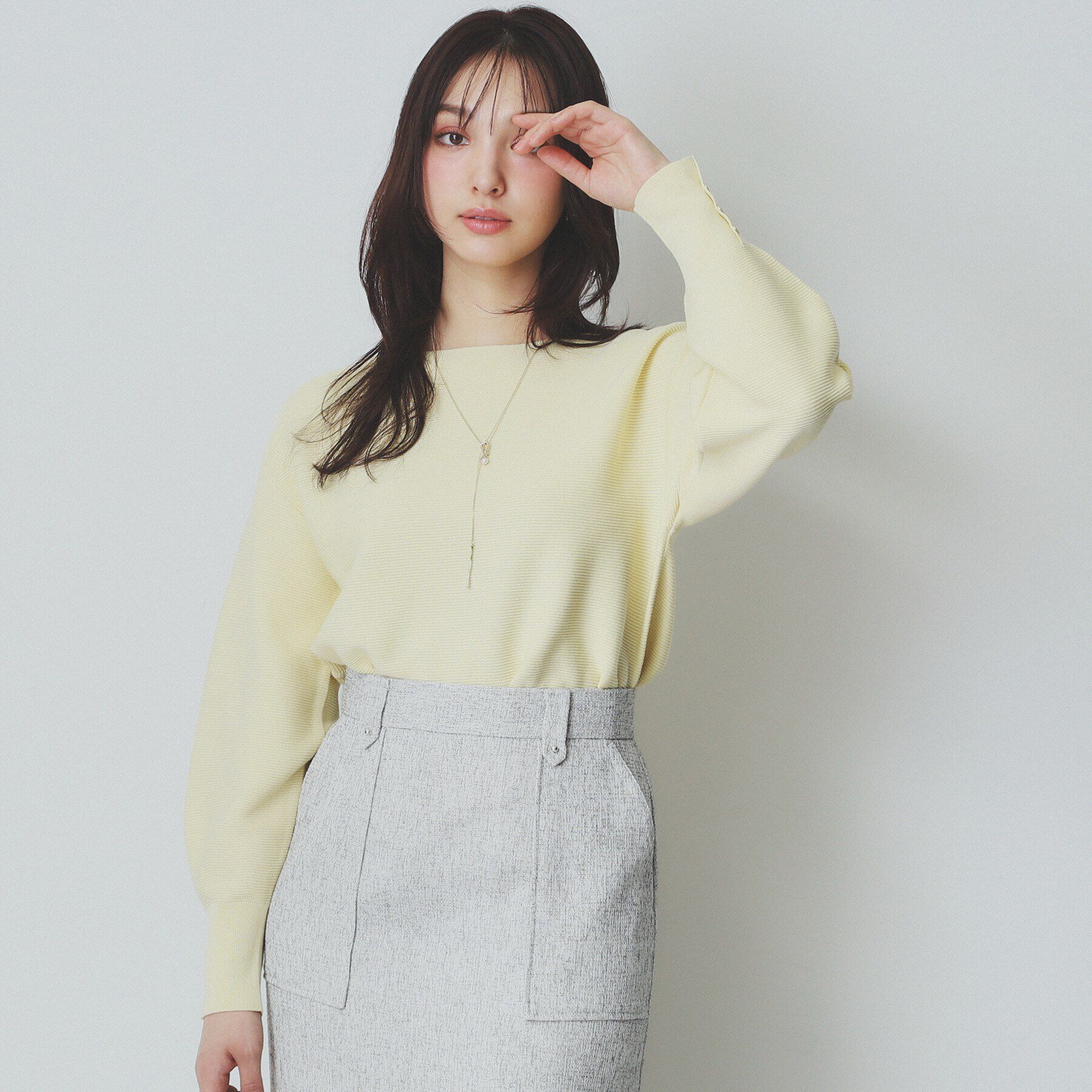 index「《6color》ガーターボートネックニット【UV/洗濯機洗い可】」|ニット・セーター|