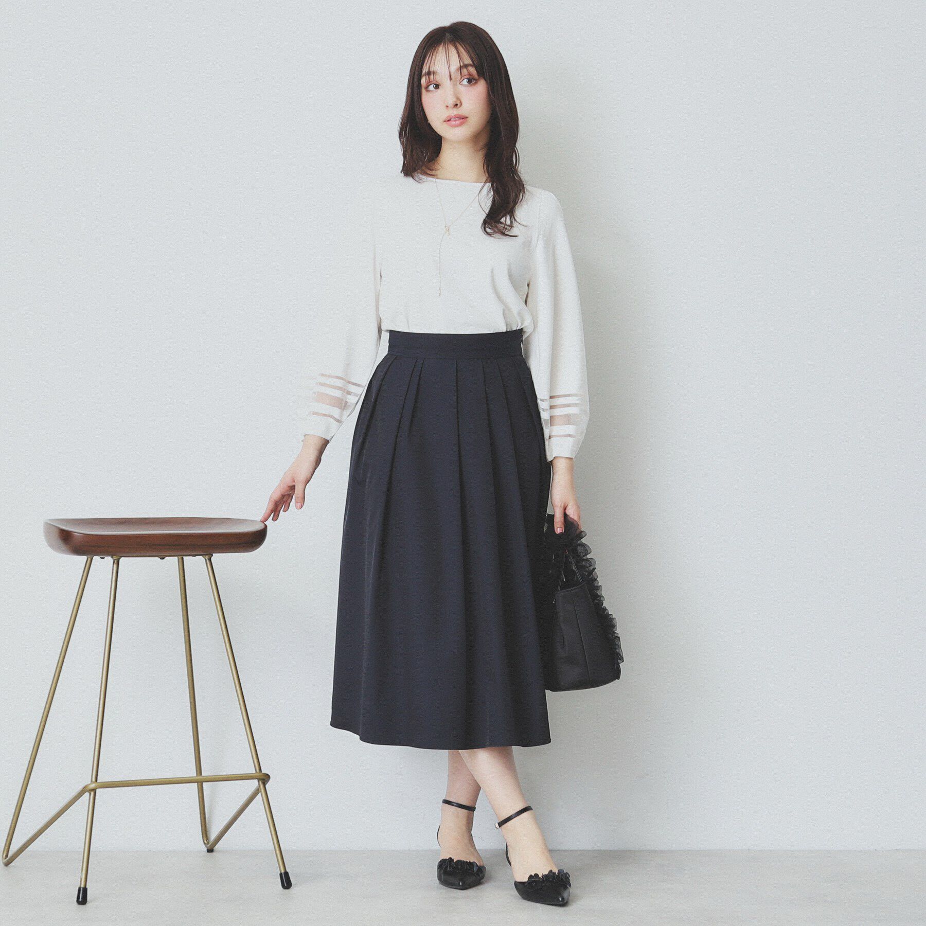 index「シアーラインパフスリーブニット【UV/洗濯機洗い可】」|ニット・セーター|